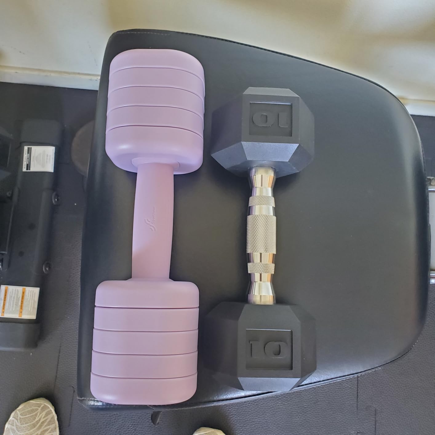 Adjustable Dumbbell Set of 2: Sportneer 4 in 1 Free Weights Dumbbells Set for Women, Hand Weights for Women at Home, Available in 5 lb x 2 and 10 lb x 2 Sets with Soft Rubber Handle for Home Gym Exercise Training customer photo 1