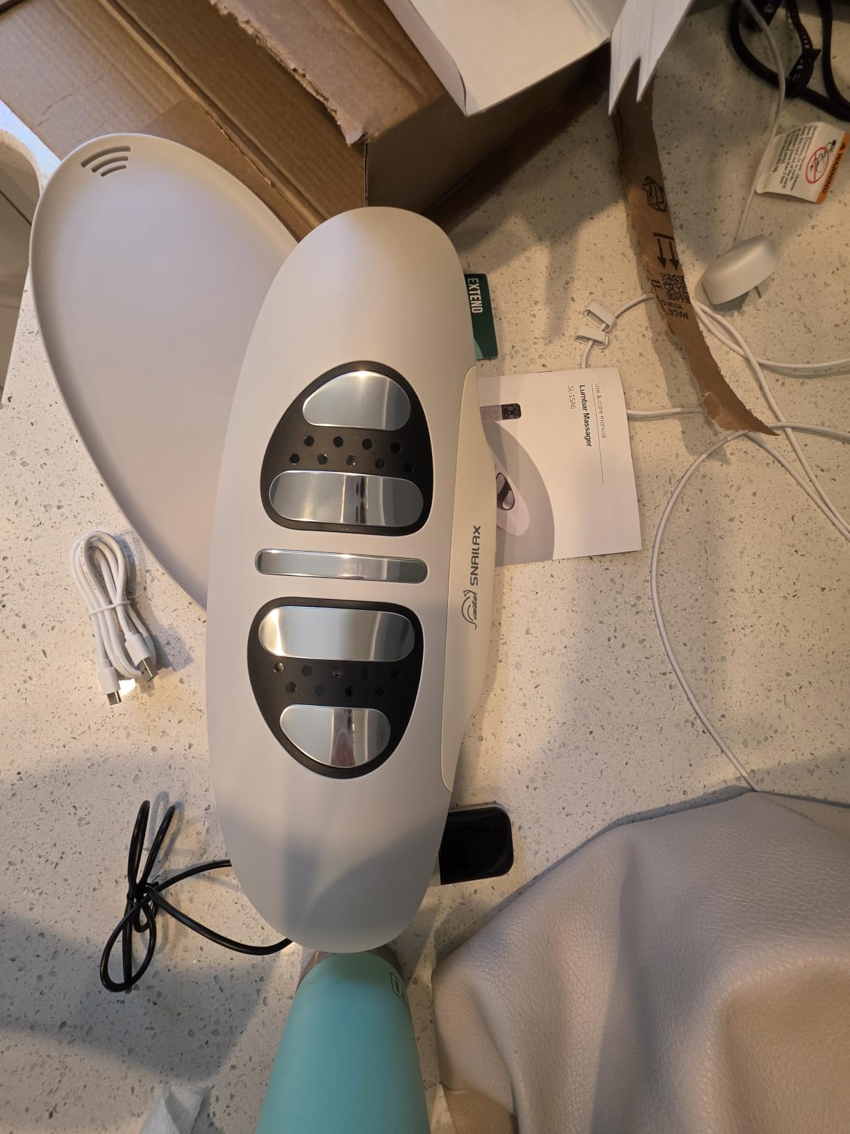 Snailax Lumbar Massager with Heat & Vibration, Back Stretcher, FSA Eligible | Air Compression Stretching, 3 Modes, 8 Height Levels, 3 Heat Levels, Vibration, Side-to-Side Swing, Cordless USB-C customer photo 2