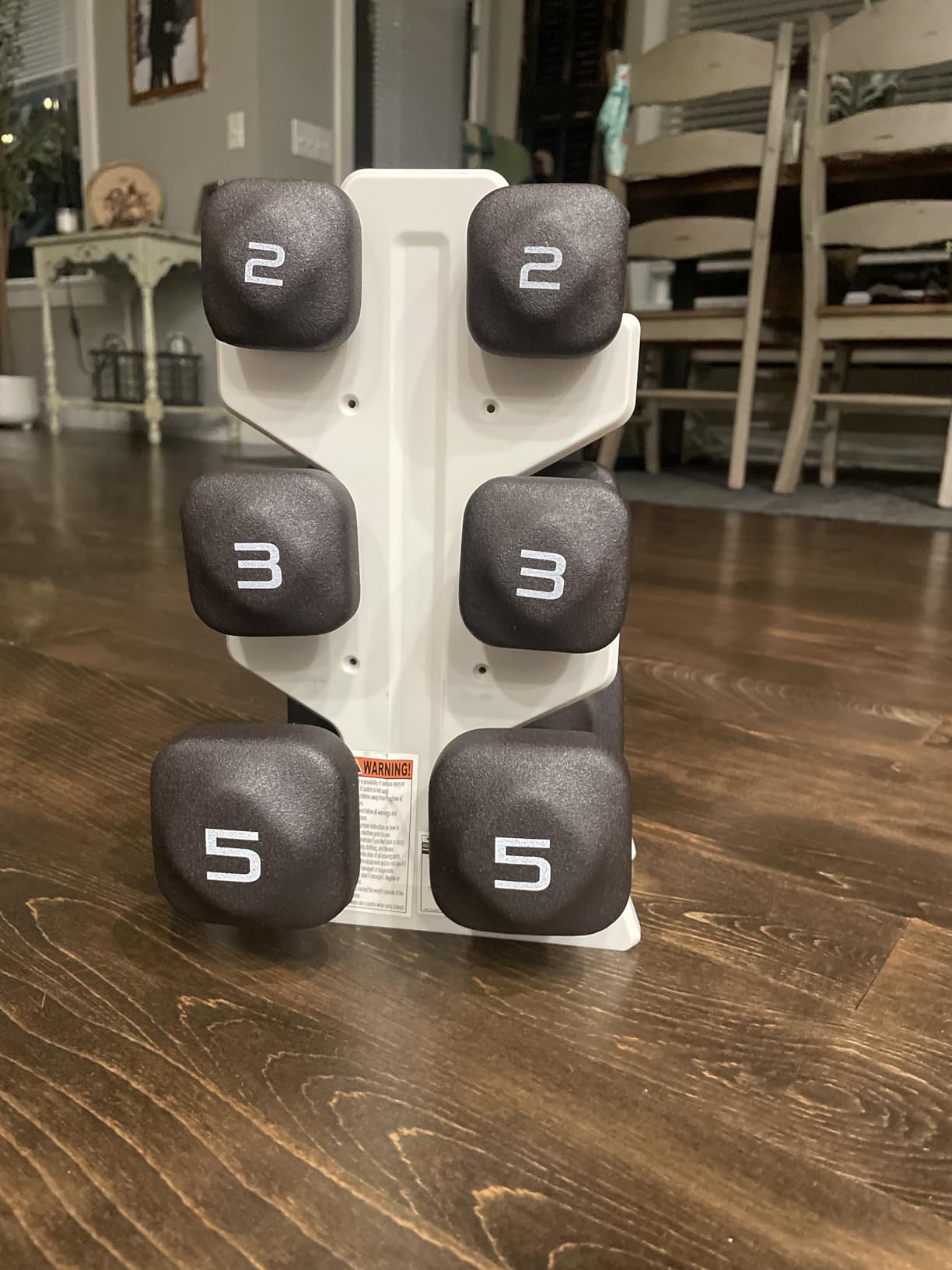 Tone Fitness Neoprene Dumbbell Set with Storage Rack - Non-Slip, Anti-Roll Hand Weights for Home Gym Workouts | 20 lb, 32 lb, 50 lb, 60 lb & 100 lb Options customer photo 1