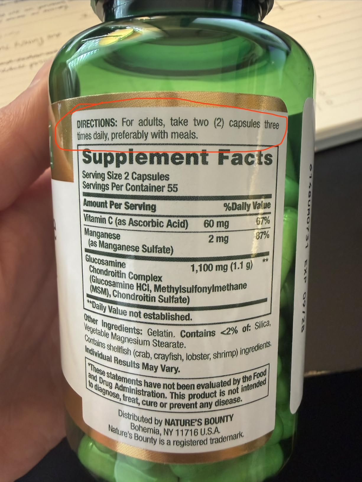 Nature's Bounty Glucosamine Chondroitin Pills and Dietary Supplement customer photo 1