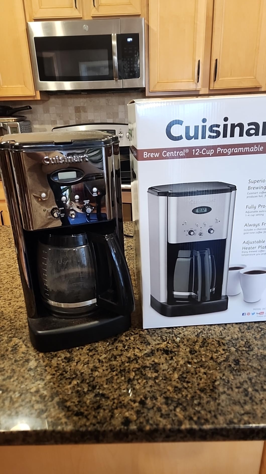Cuisinart DCC-1200P1 Brew Central 12-Cup Programmable Coffeemaker Coffee Maker, Carafe, Brushed Chrome customer photo 2