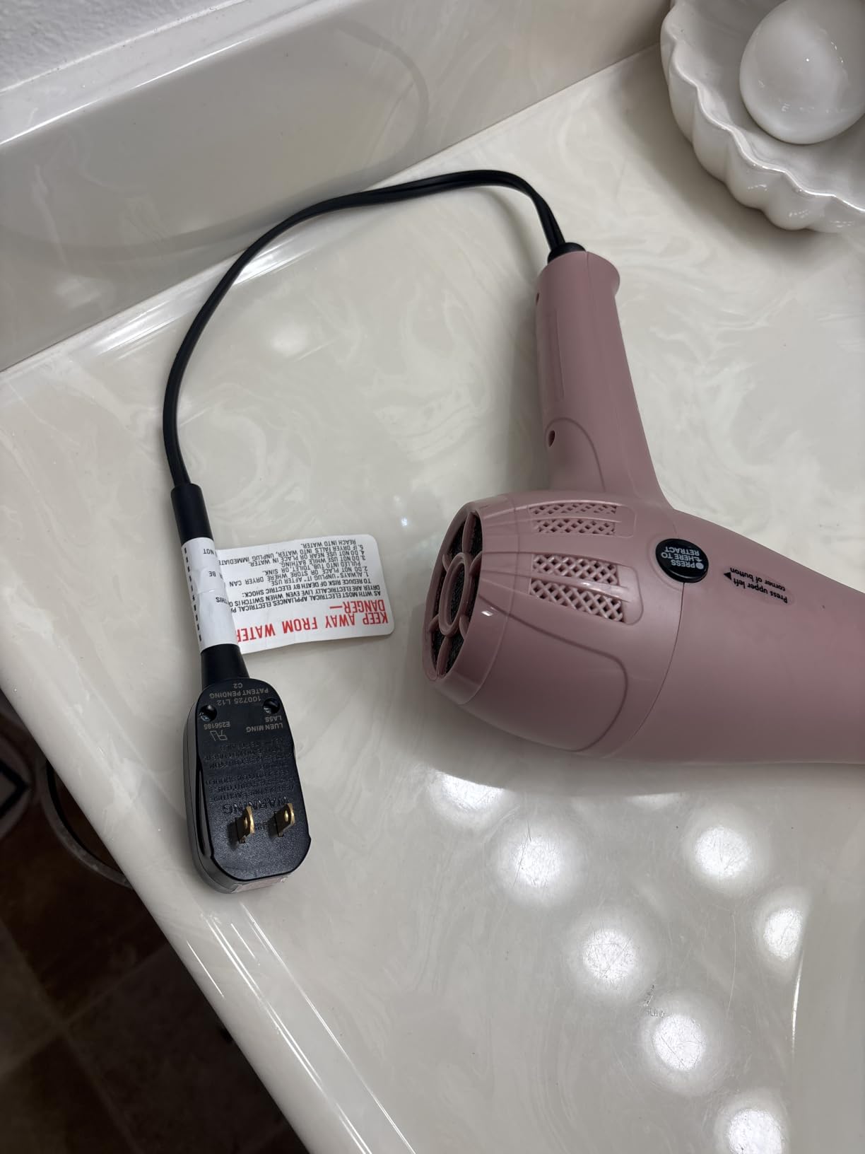 Conair Hair Dryer with Diffuser and Concentrator, 1875W, Pink customer photo 2