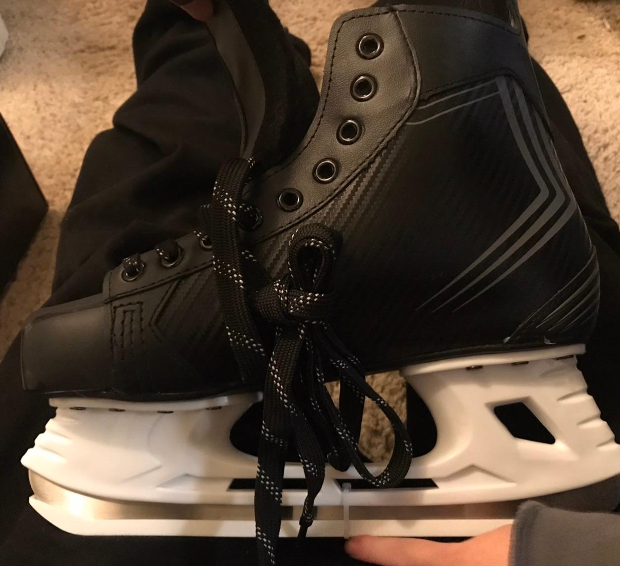 American Athletic Ice Force Hockey Skates for Men - Lightweight Ice Skates with Reinforced Ankle Support, Moisture-Resistant Lining, Stainless Steel Blade - Recreational Indoor & Outdoor Use customer photo 1