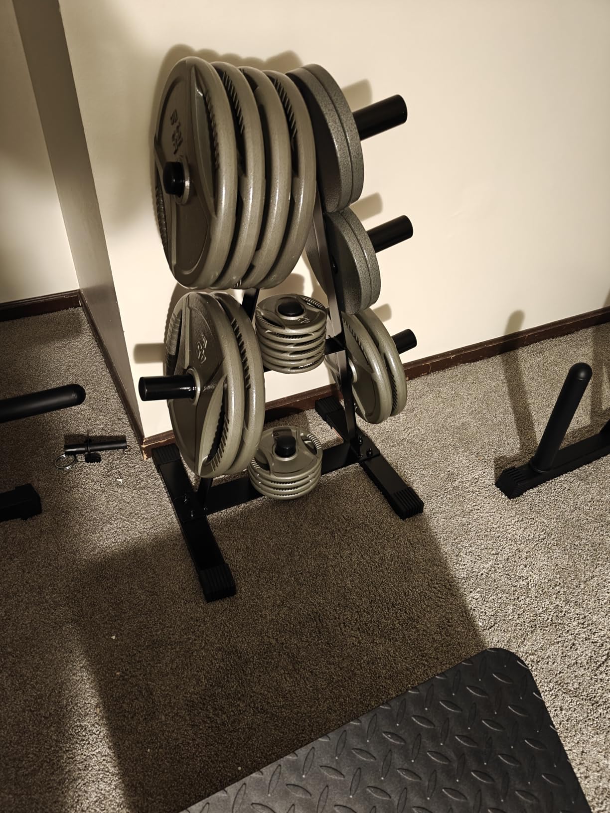 CAP 2-Inch Olympic Plate Tree Rack for Home Gym, Heavy-Duty A-Frame Weight Plate Storage Rack, Space-Saving Plate Organizer Stand, 5-Post & 7-Post, 300lb & 500lb Weight Capacity customer photo 2