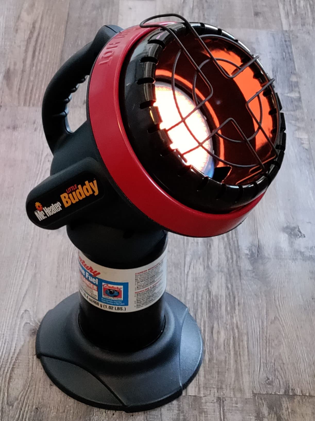 Mr. Heater F215100 MH4B Little Buddy 3800-BTU, Indoor Safe Propane Heater With ODS & Tip-Over Protection, Heating Area Up to 95 Sq. Ft - Lightweight, Medium - Black/Red customer photo 2