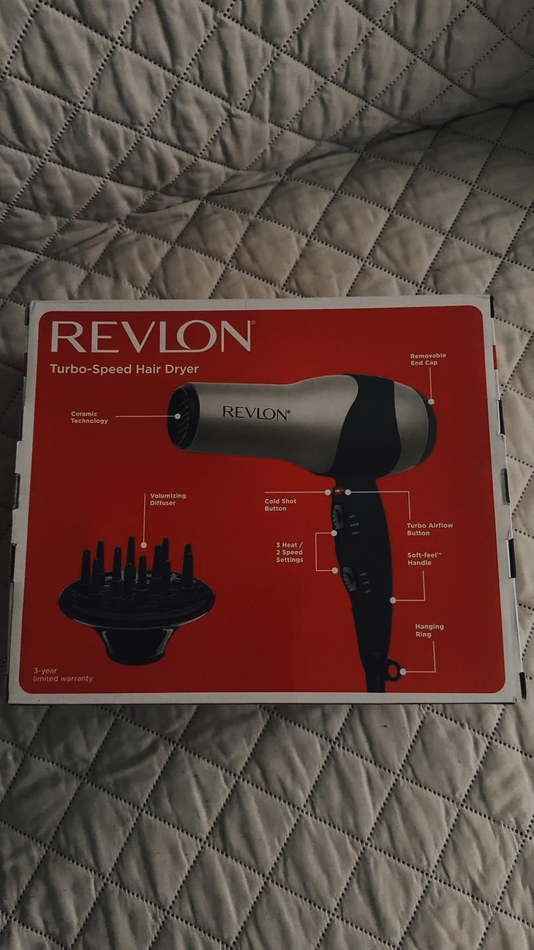 REVLON Turbo Hair Dryer | 1875 Watts of Maximum Shine, Fast Dry (Silver) customer photo 1