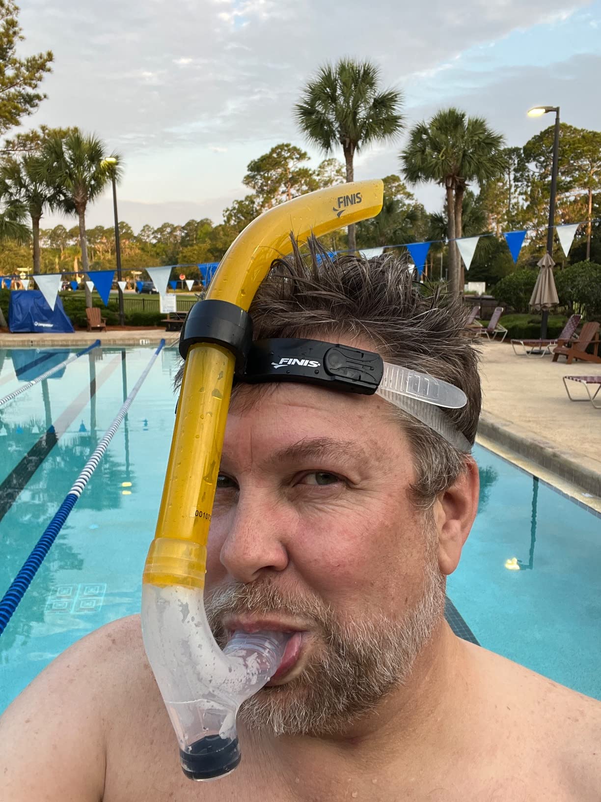FINIS Original Swimmer’s Snorkel - Center-Mount Design - for Swim Training - Adjustable Fit - Purge Valve - Yellow - Adult | Improve Swim Technique and Body Position Without Turning to Breathe, with a Purge Valve That Helps Clear Water customer photo 2