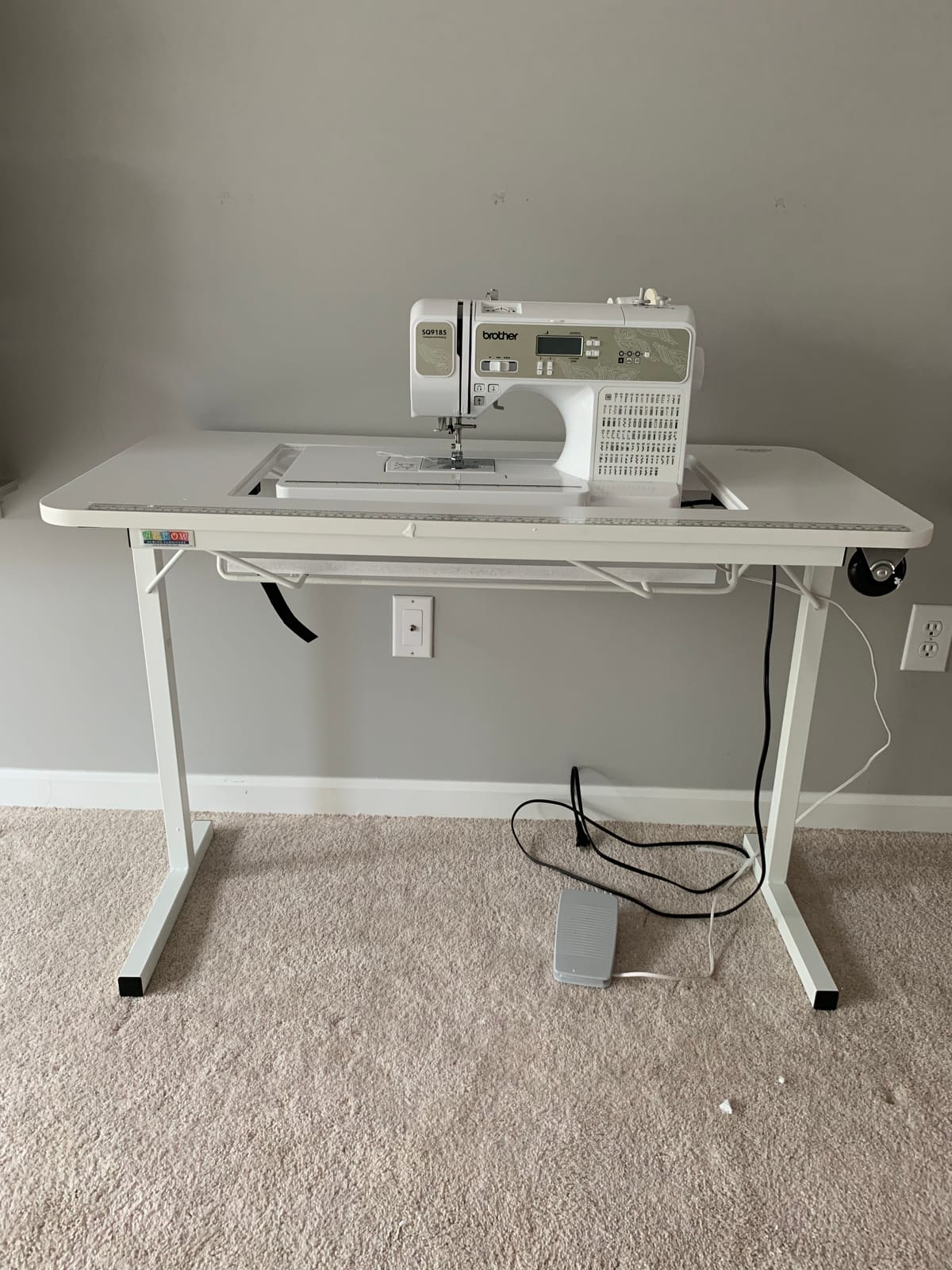 Arrow 611 Gidget II Folding Sewing, Cutting, Quilting, and Craft Table, Portable with Wheels and Lift, White Finish customer photo 2