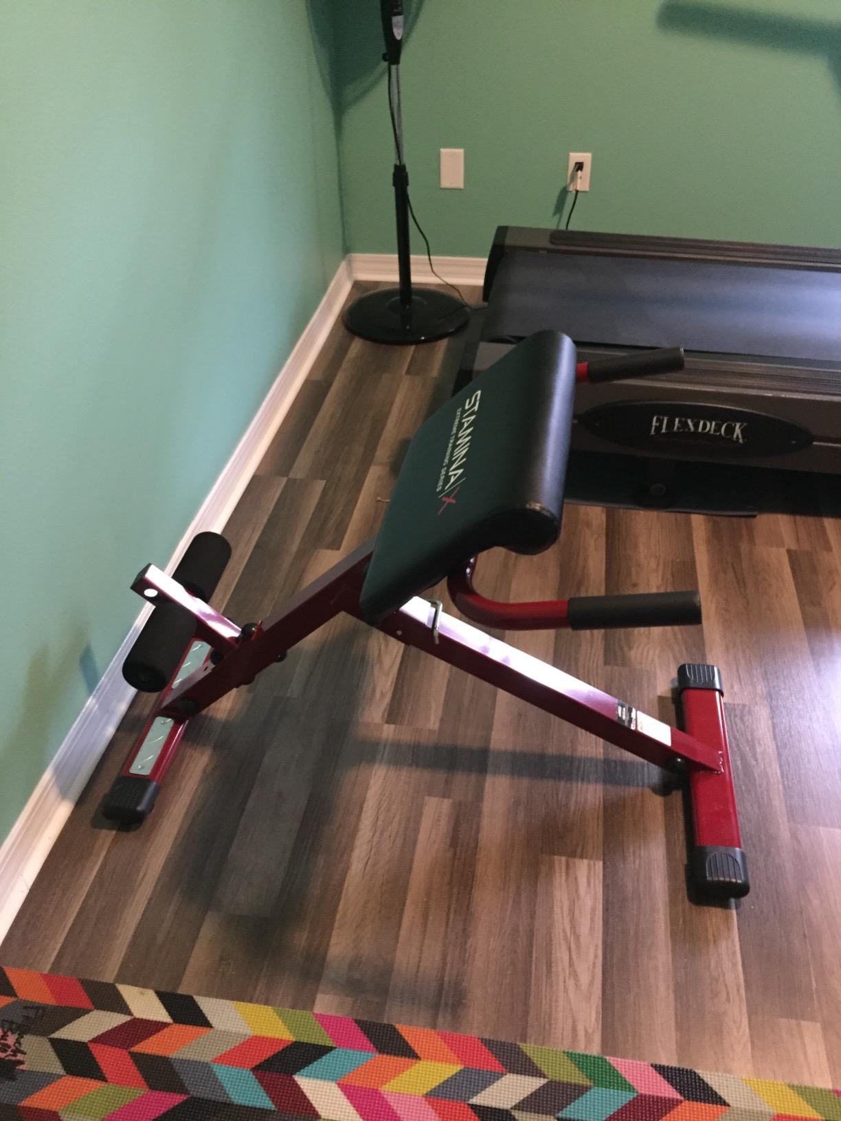 Stamina X Adjustable Ab, Back, and Core Strength Exercise, Sit-Up Fitness Hyperextension Weight Bench for At-Home Workouts customer photo 1