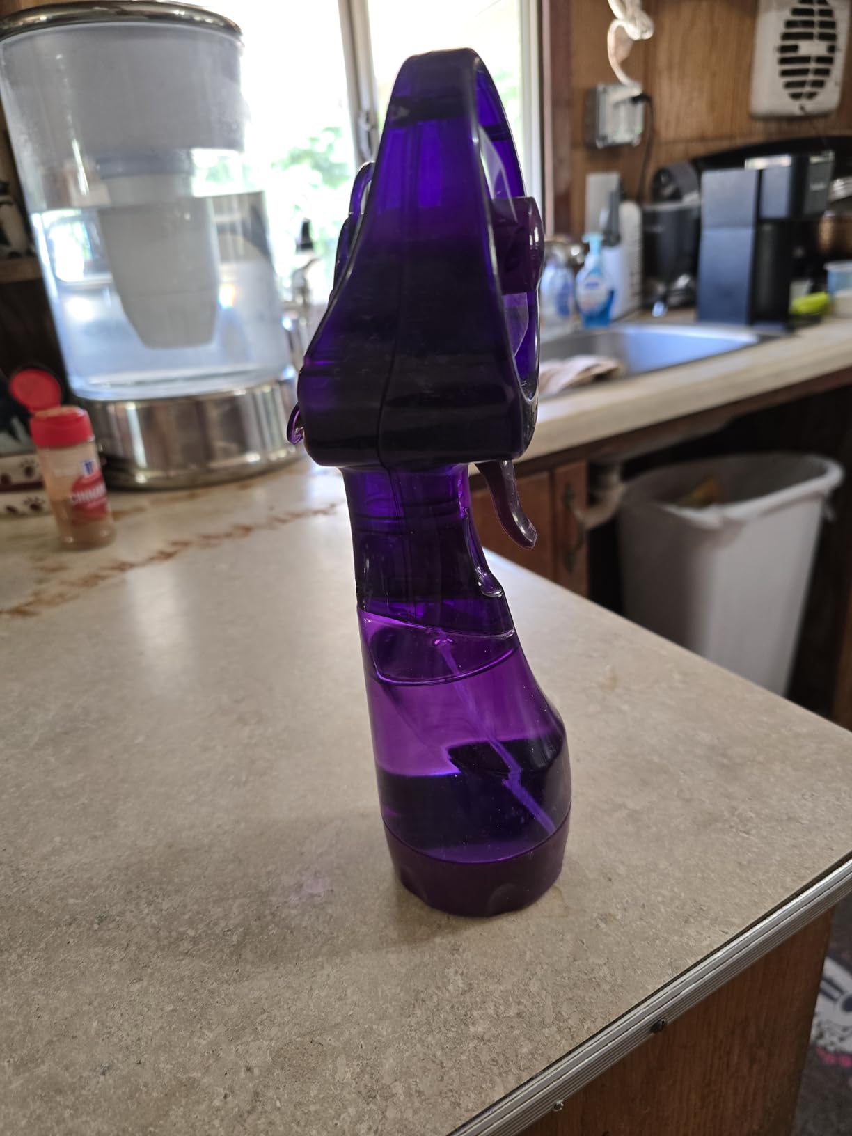 O2COOL Deluxe Handheld Misting Fan Battery Powered Purple customer photo 1
