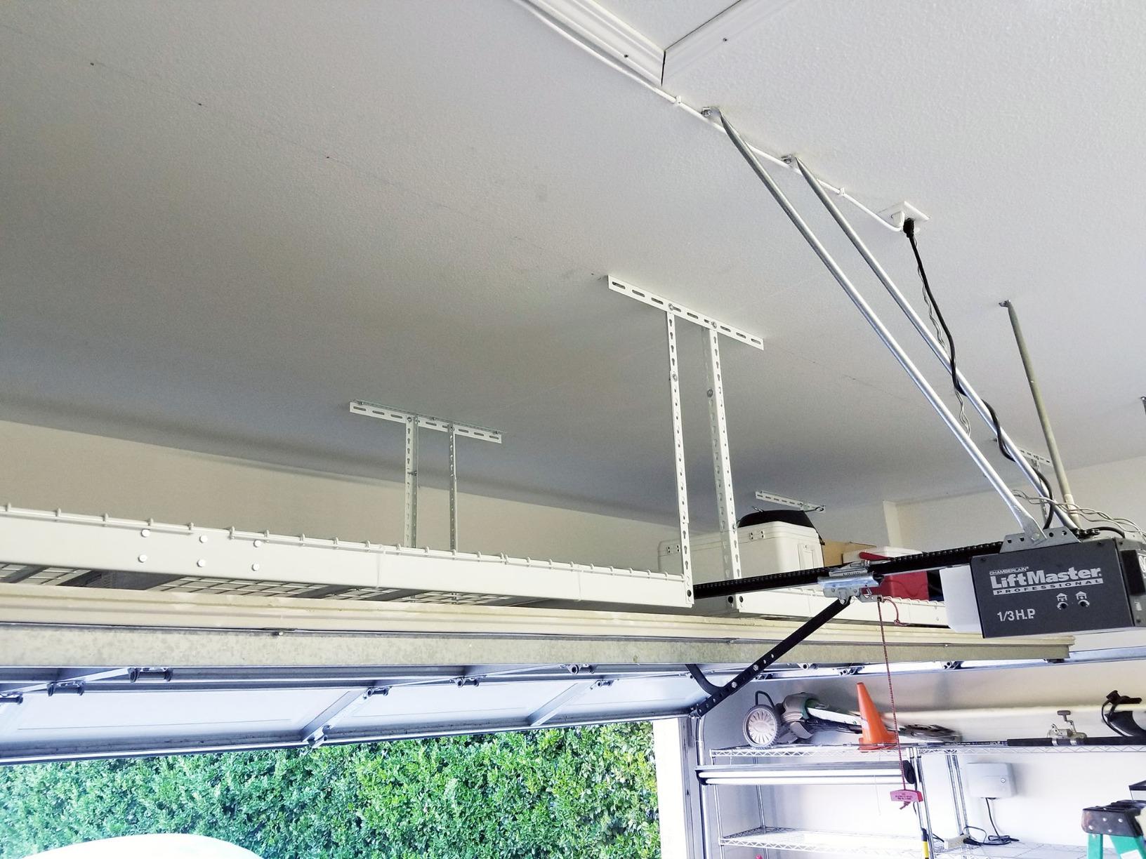 SafeRacks White 4x8 Overhead Storage Rack w/ 5-pc Hook Pack (24”-45