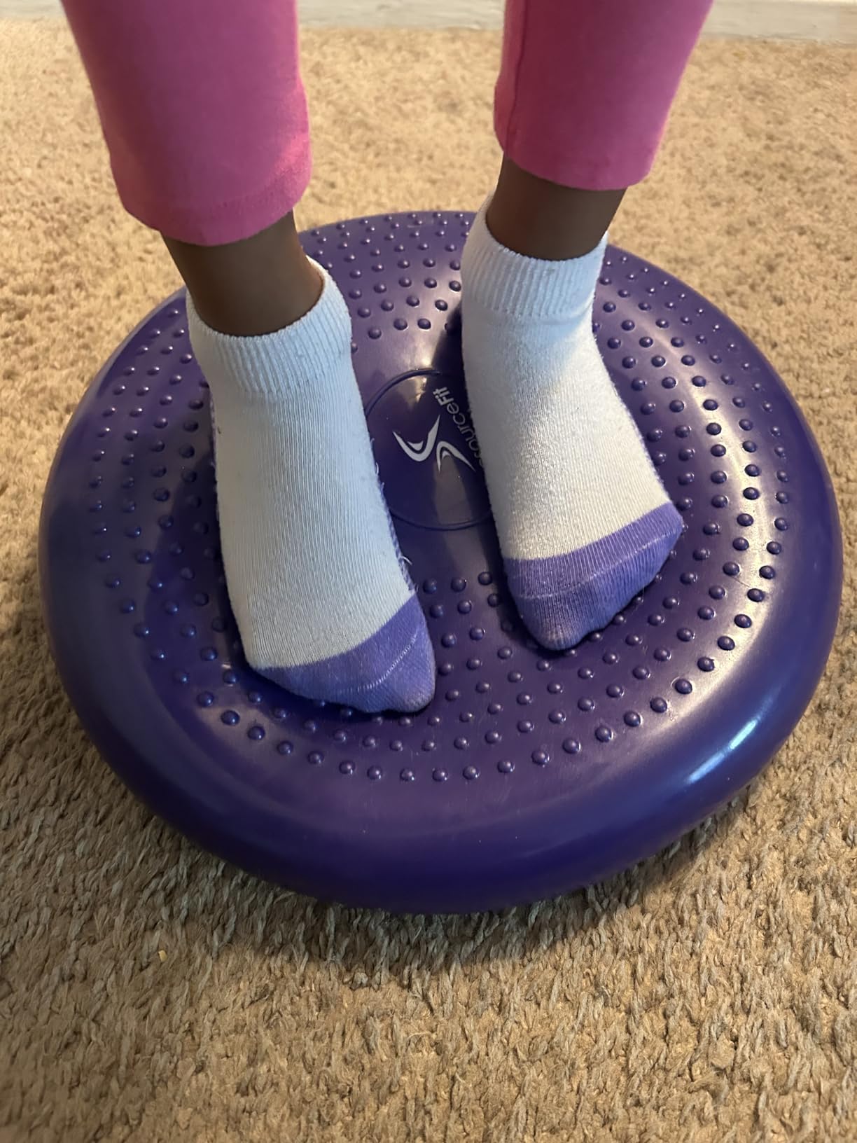 ProsourceFit Core Balance Disc, Inflatable Wobble Cushion with Hand Pump, Dual-Textured Non-Slip Surface for Core, Balance, and Stability Training, 14-inch customer photo 2