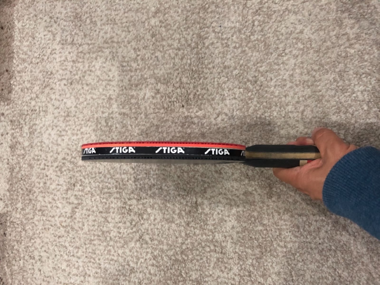 STIGA Pro Carbon + Raptor Performance-Level Table Tennis Rackets with Carbon Technology for Tournament Play - 7-ply Blade with Flared Handles - 2mm Sponge for Enhanced Control and Speed customer photo 2