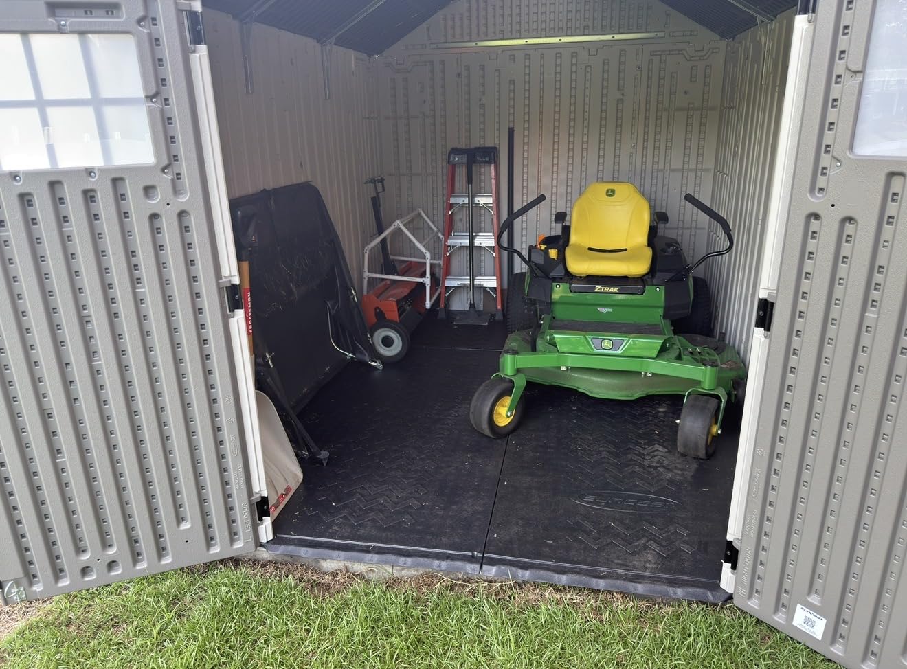 Suncast 8x10 Ft. Outdoor Storage Shed - Large Resin Outdoor Shed with Floor Included, Lockable Double Doors & Skylights. 547 Cu Ft Tremont Garden Resin Sheds for Lawn Tools, Riding Mowers, & Bikes customer photo 1