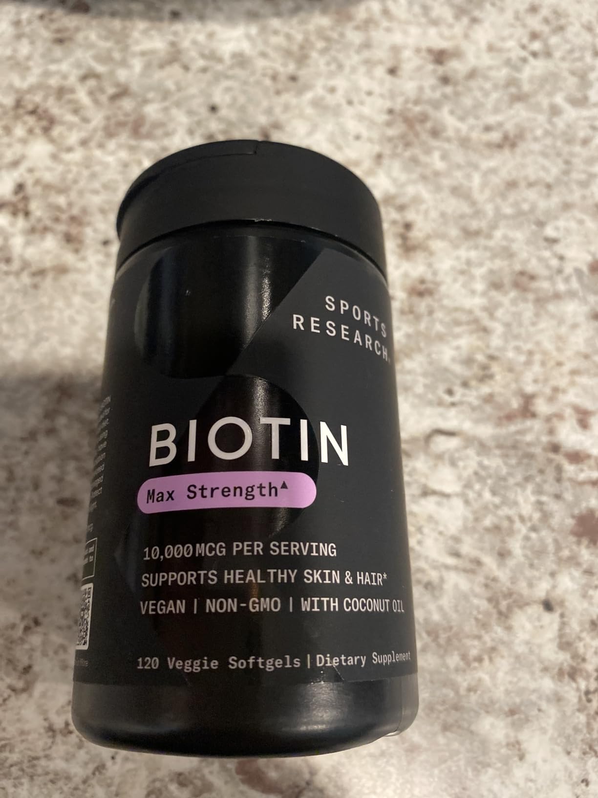 Sports Research® Biotin 10,000mcg w/Coconut Oil, 120 Count Plantgels™ customer photo 2