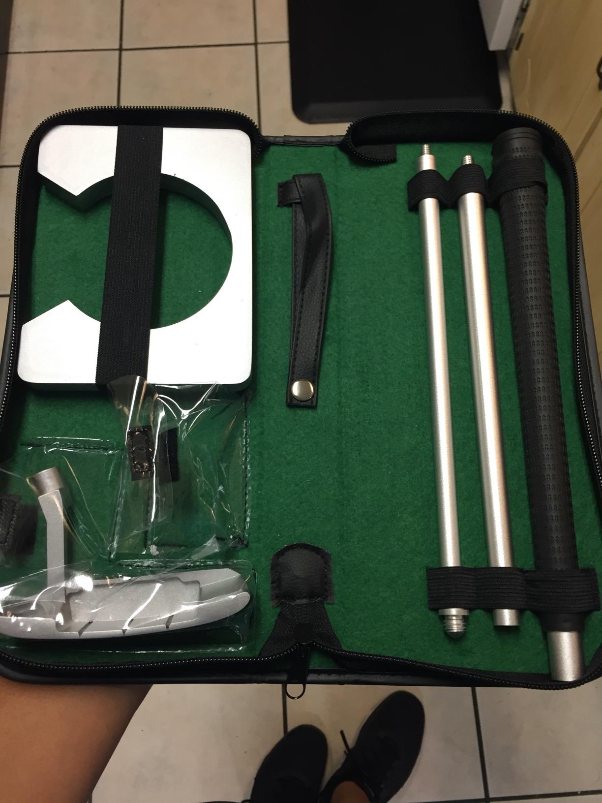 Neon Executive Gift Portable Golf Putter Set Kit with Ball Hole-Cup for Travel Indoor Golf Putting Practice customer photo 2