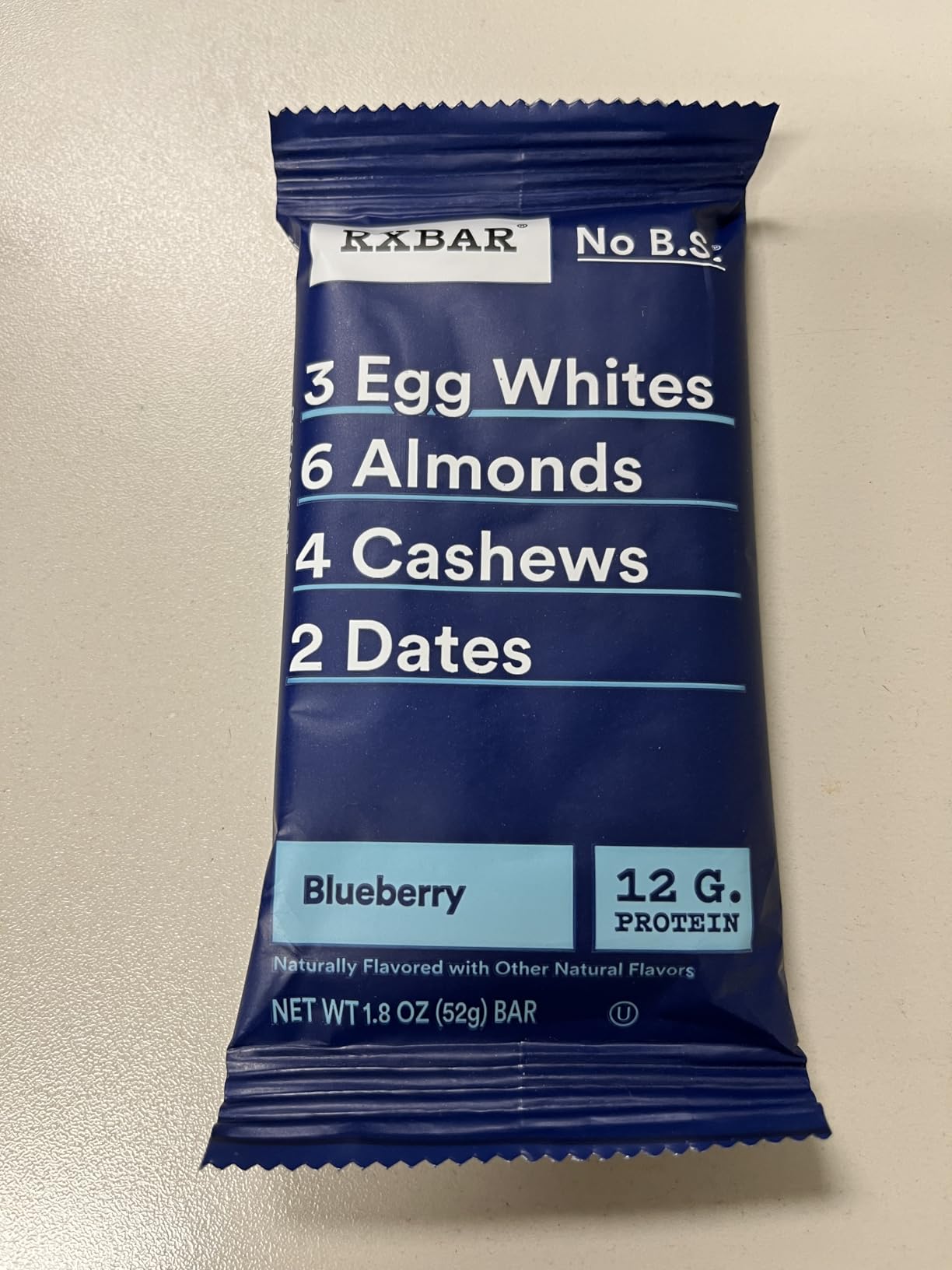 RXBAR Protein Bars, 12g Protein, Gluten Free Snacks, Blueberry, 22oz Box (12 Bars) customer photo 2