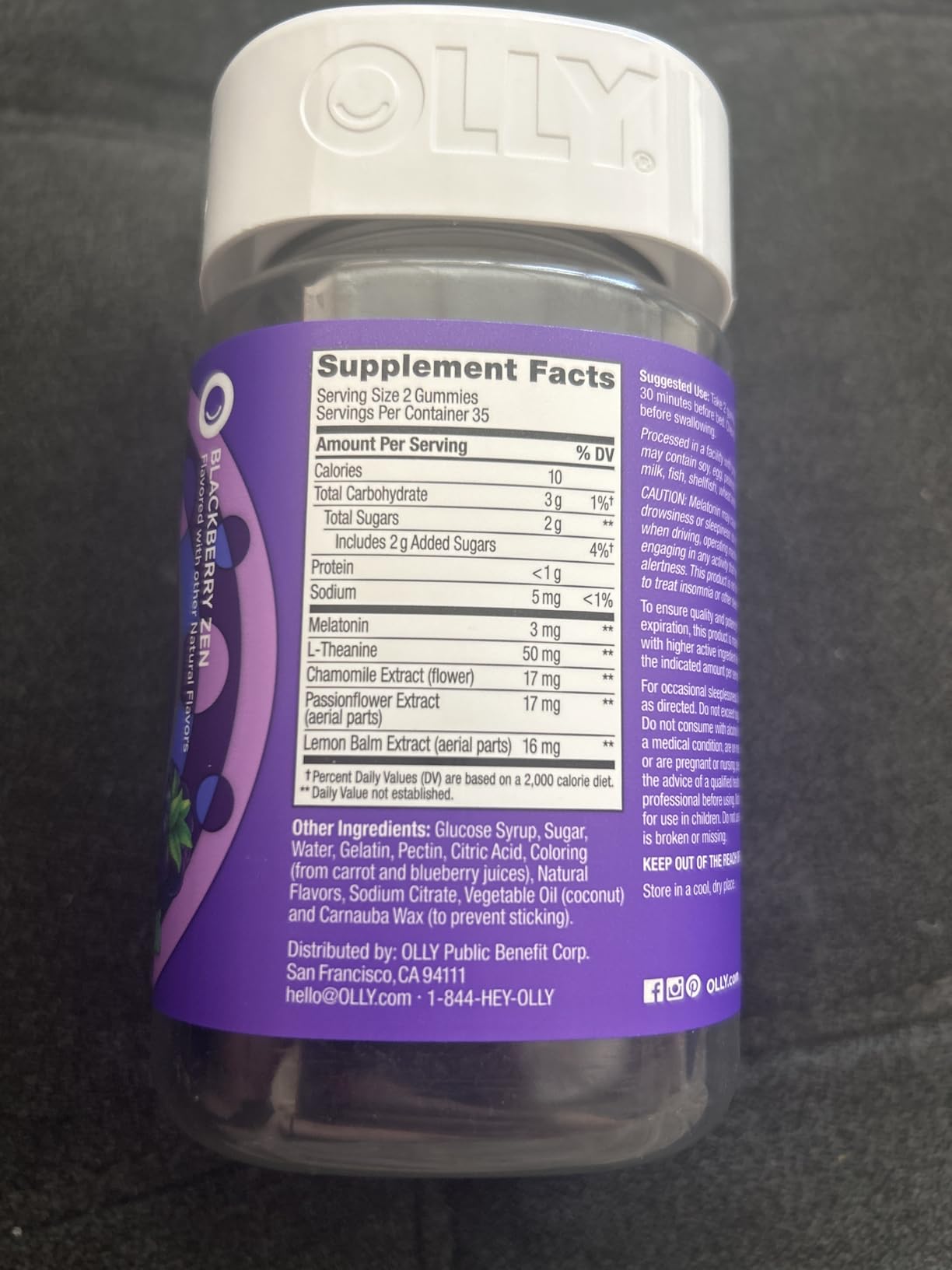 OLLY Sleep Support Gummy Supplement,* 3 mg Melatonin, L-Theanine - 50 Count customer photo 2