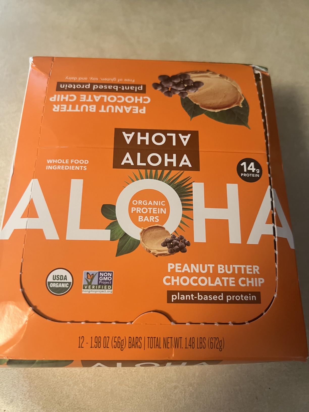 ALOHA Organic Plant Based Protein Bar | Peanut Butter Chocolate Chip, 12 Ct customer photo 2