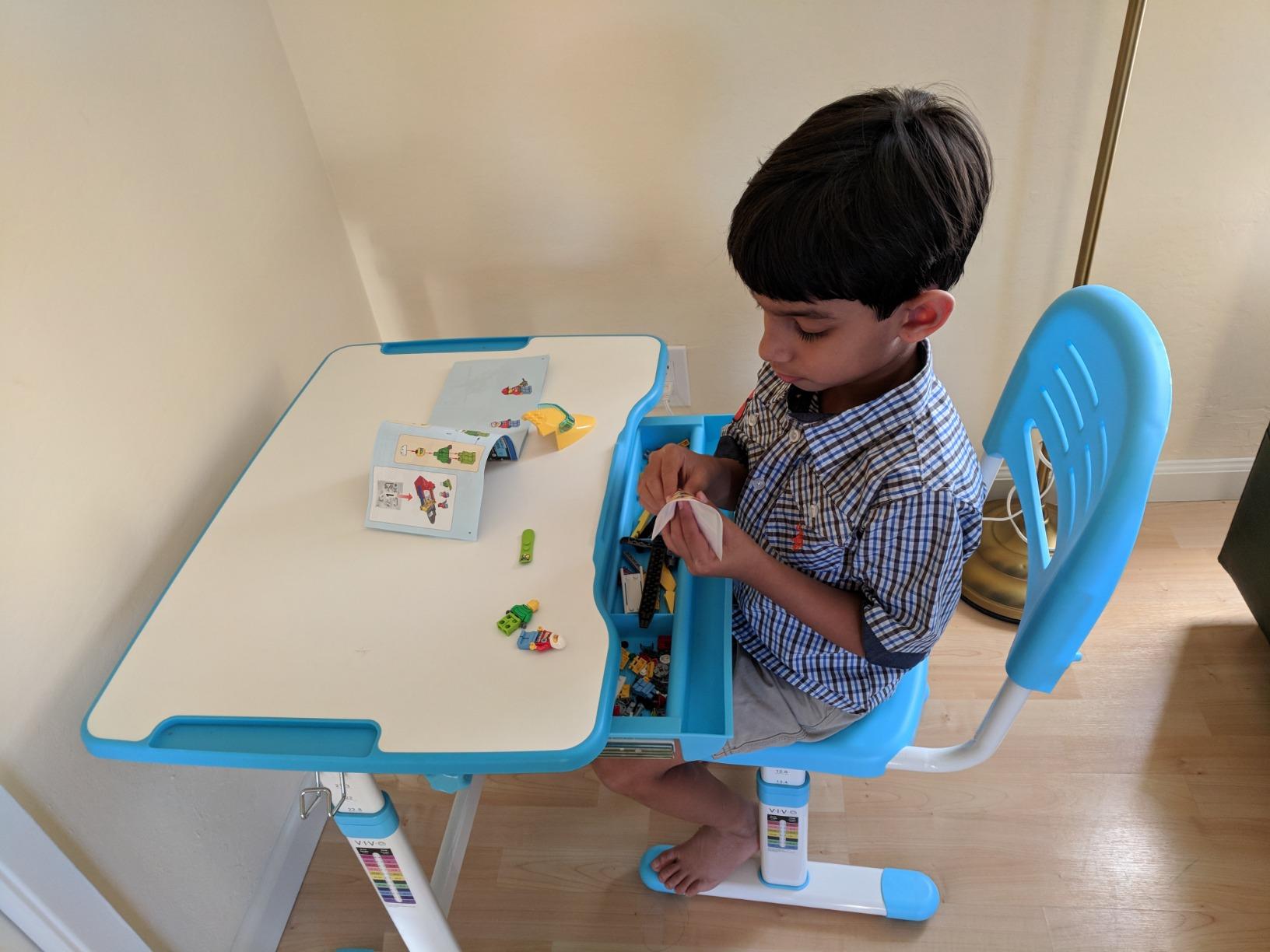 VIVO Blue Children's Desk and Chair Set, DESK-V201B customer photo 1