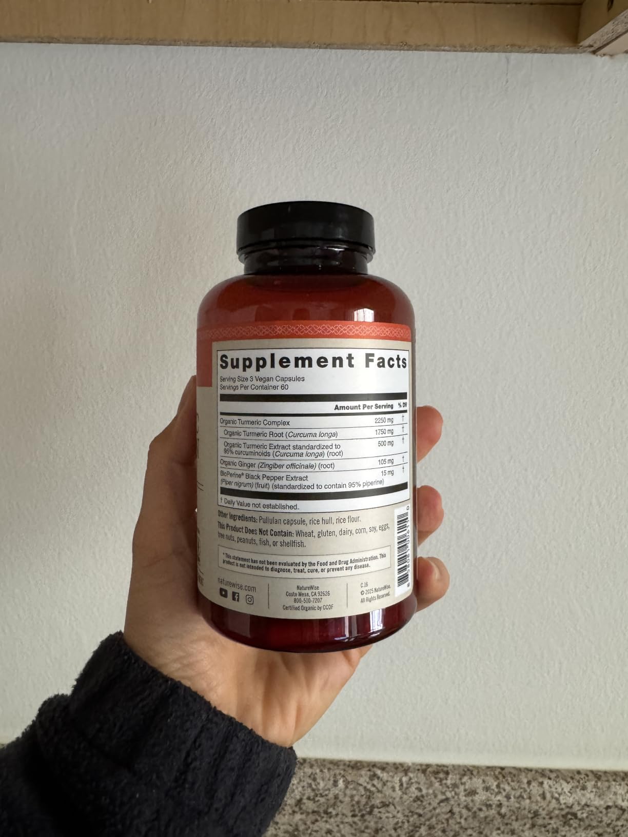 NatureWise Turmeric Curcumin 2250mg Supplement with BioPerine, 90 Capsules customer photo 1