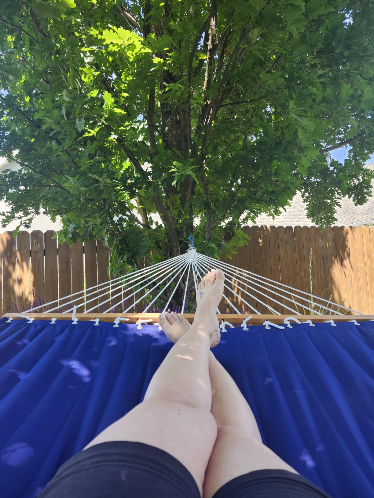 Lazy Daze Double Quilted Hammock with Pillow for Outside, Fit 13-15Ft Stand customer photo 2