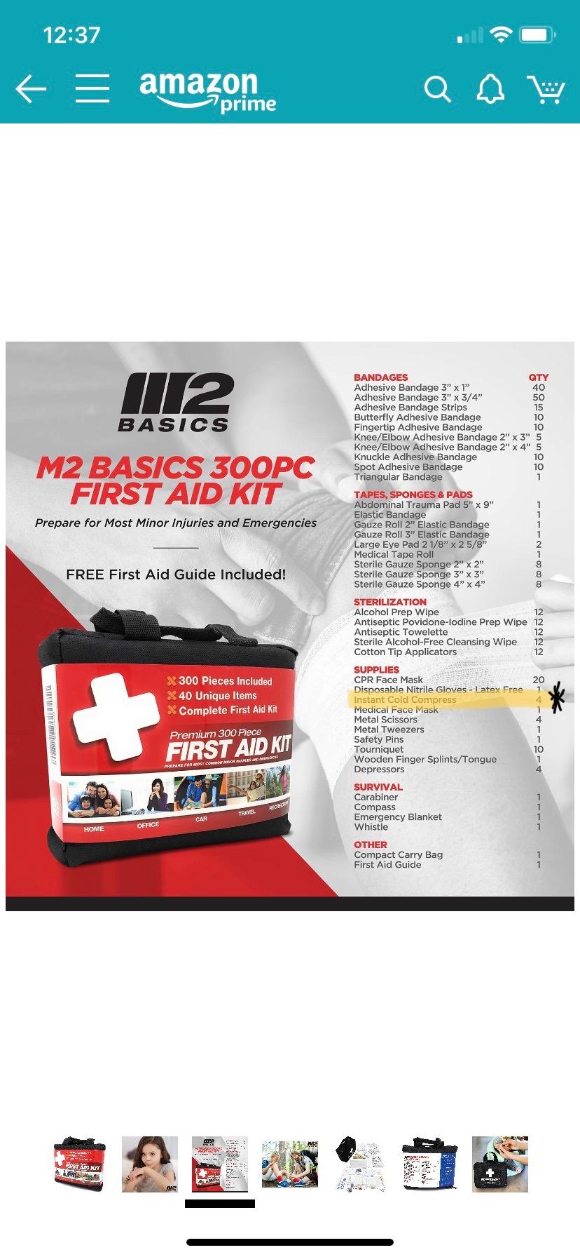 M2 BASICS 300 Piece First Aid Kit w/Durable Bag for Home, Business, Office customer photo 1