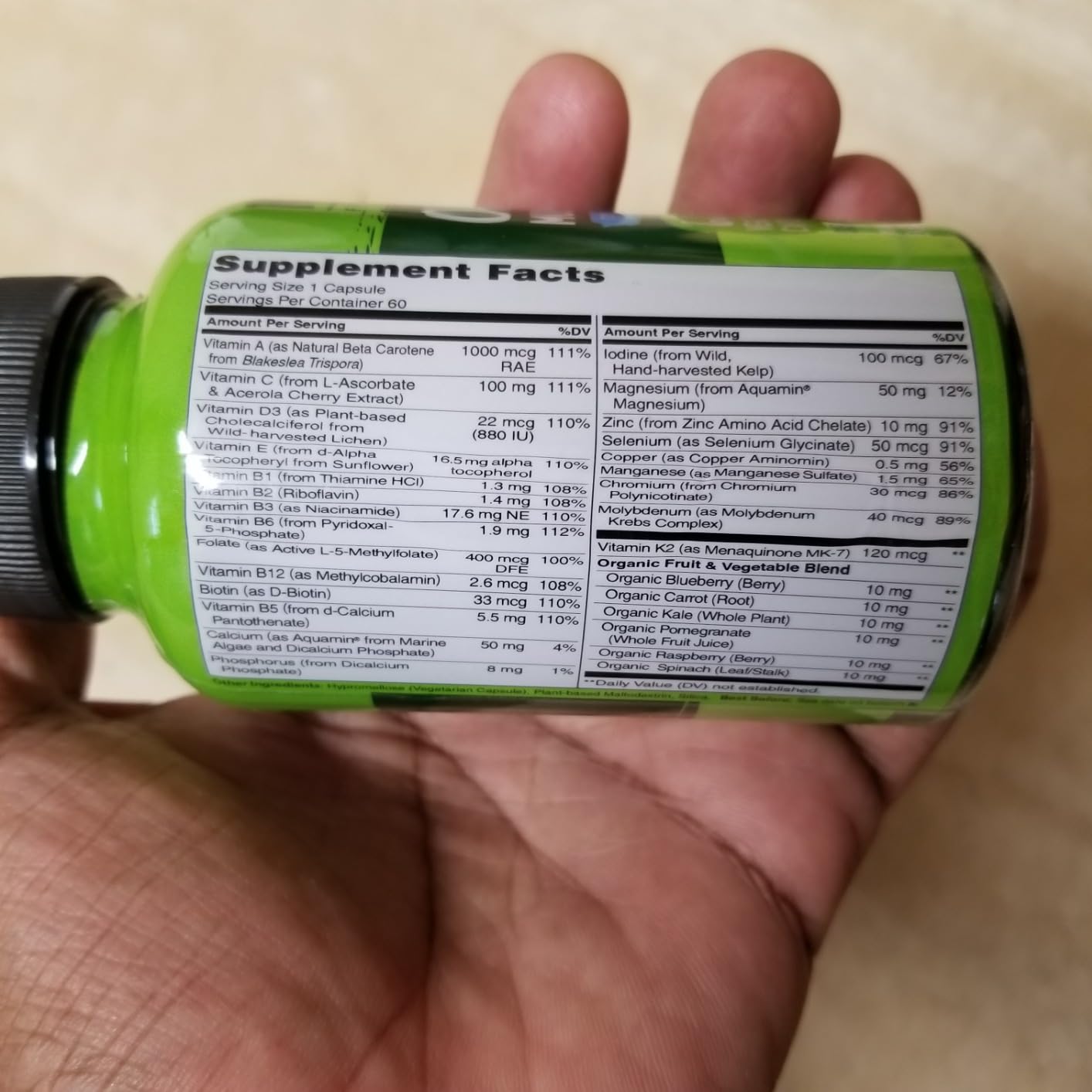 NATURELO Multivitamin for Men - One Daily, 120 Vegetarian Capsules customer photo 1