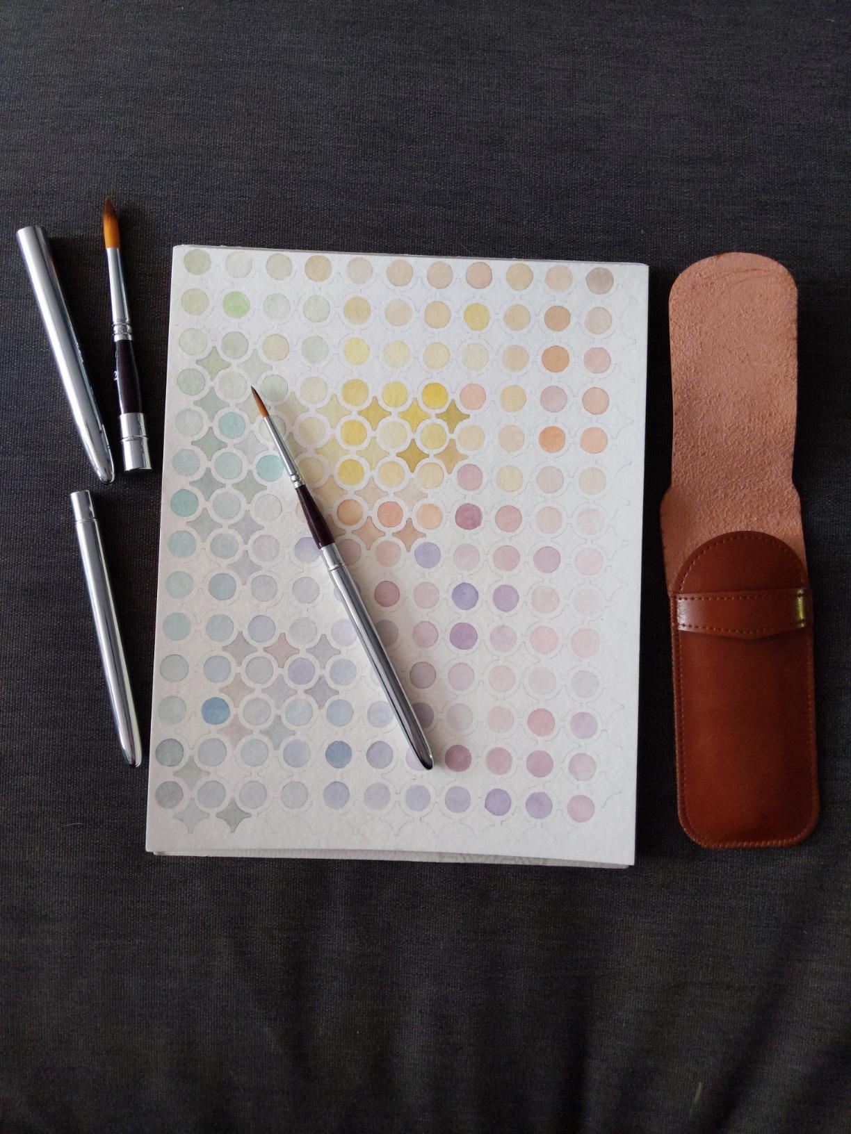 Travel Watercolor Brushes, Golden Maple 3pcs Watercolor Travel Brushes with Leather Pouch - Pointed Round for Watercolor Acrylics Gouache Ink Painting customer photo 1