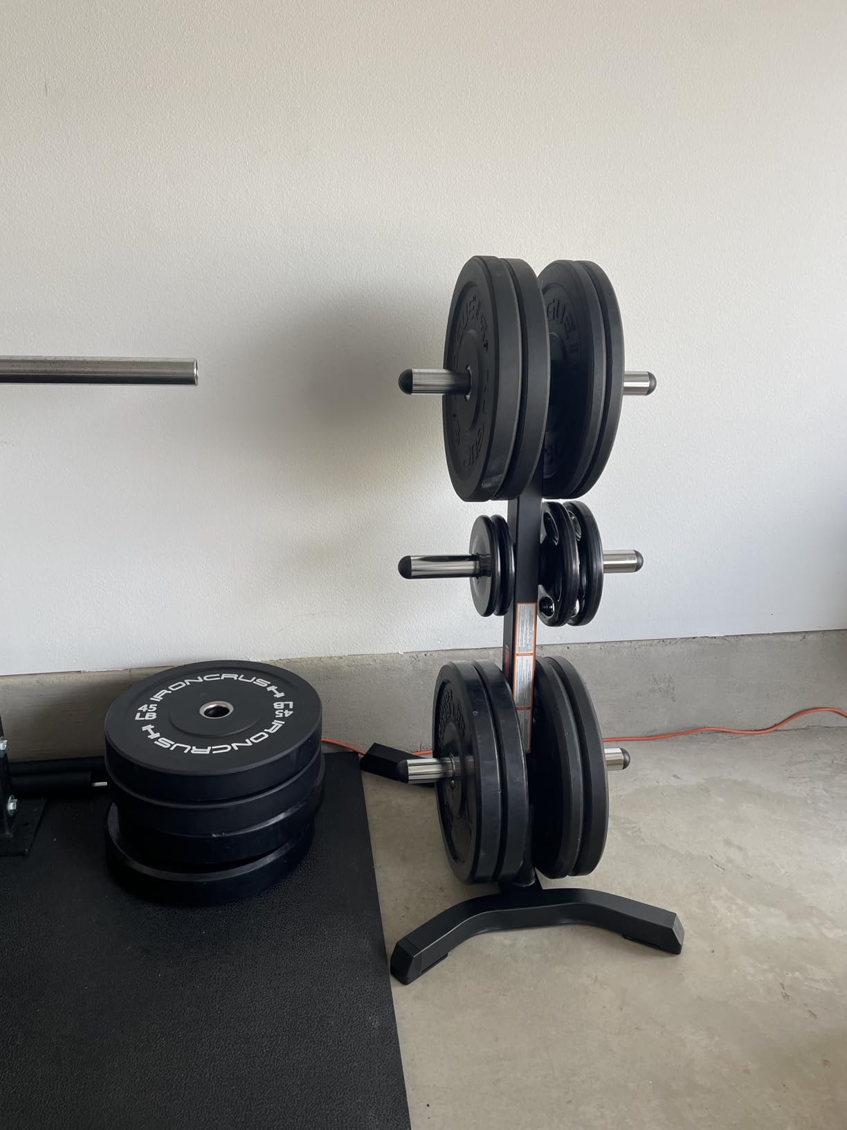 Fitness Reality X-Class Olympic Weight Tree - Heavy-Duty Bumper Plate Rack for Home Gym - Chrome Storage Posts - Includes 2 Barbell Holders - 1,000 Lb. Capacity customer photo 2