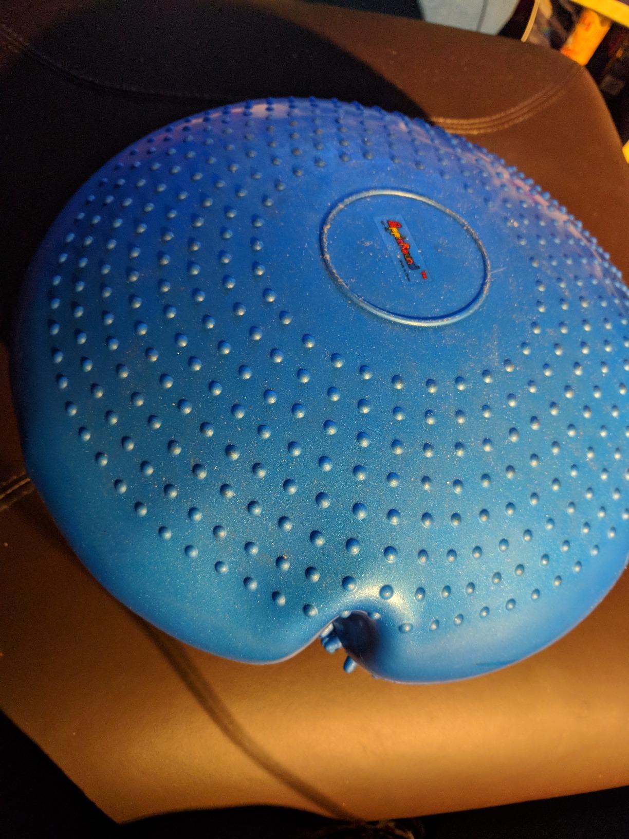 AppleRound Inflated Wobble Cushion with Hand Pump, Air Stability Board (Extra Thick), Core Balance Disc for Adults, Sensory Wiggle Seat for Kids, Flexible Seating for All Age, 13.5in / 34cm Diameter customer photo 2