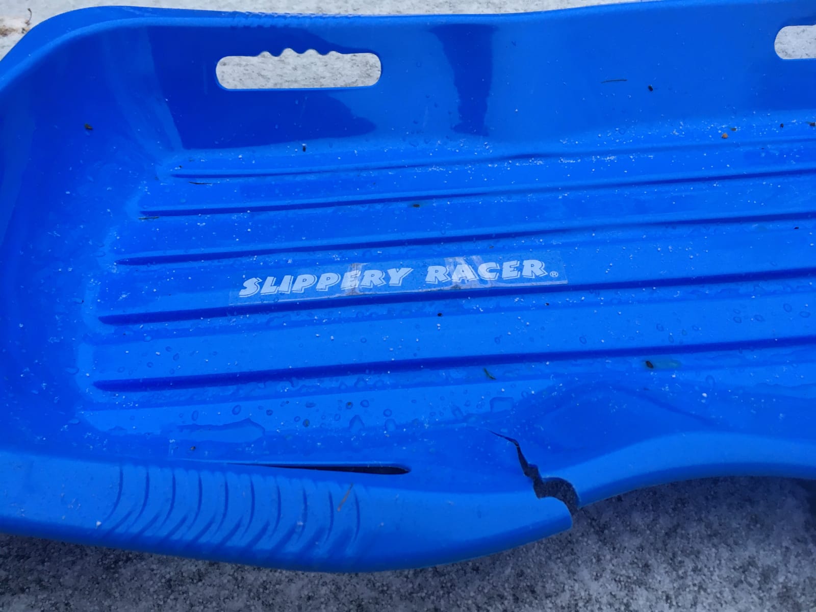 Slippery Racer Downhill Xtreme Flexible Adults and Kids Plastic Toboggan Snow Sled for Up to 2 Riders with Pull Rope and Handles, Red (Blue) customer photo 1