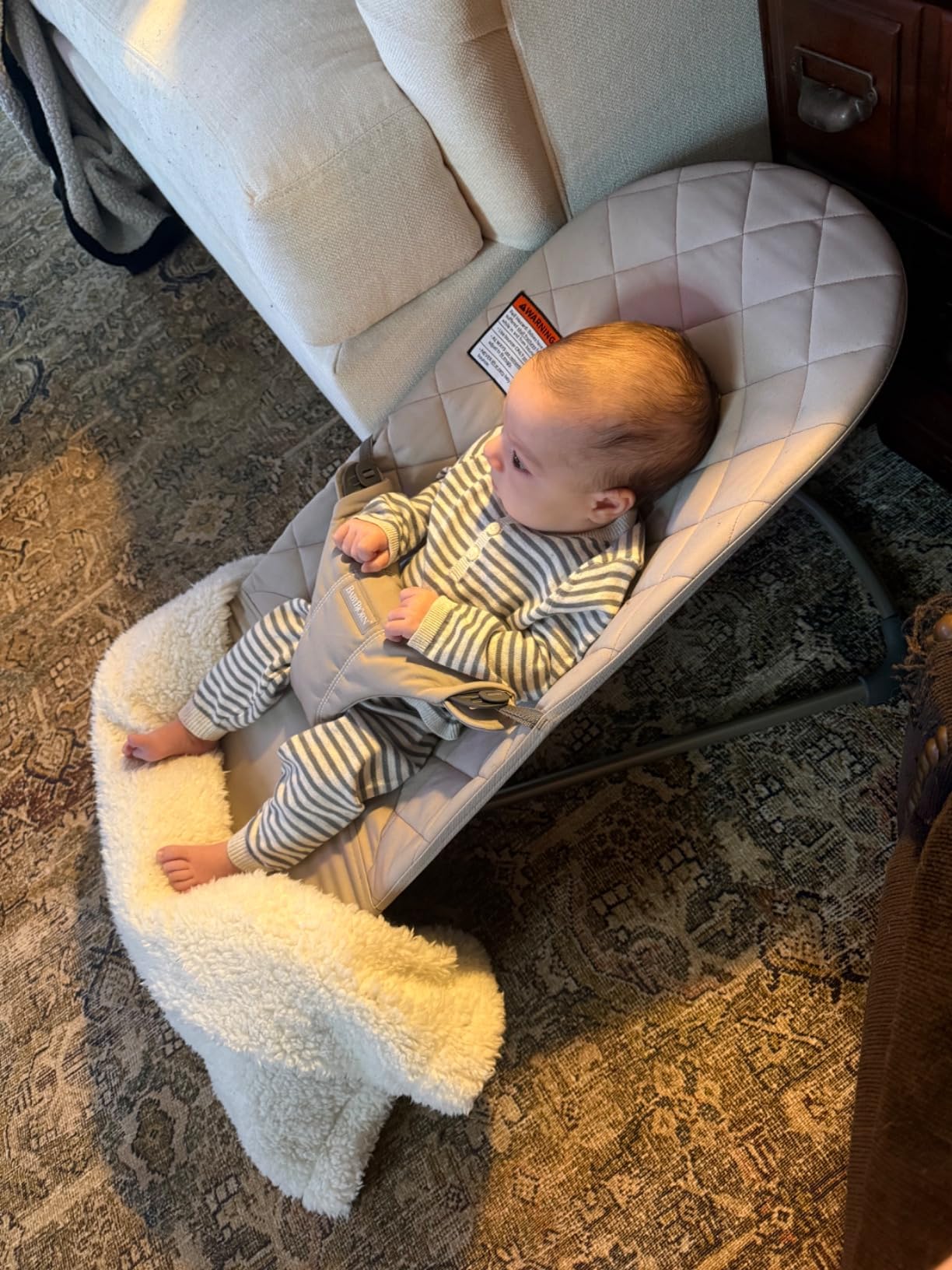 BabyBjörn Bouncer Bliss, Sand Gray, Cotton | 2-in-1 Adjustable Baby Bouncer Seat and Toddler Chair, Newborn to Toddler (8-29 lbs), 4 Positions, Lightweight & Portable customer photo 2
