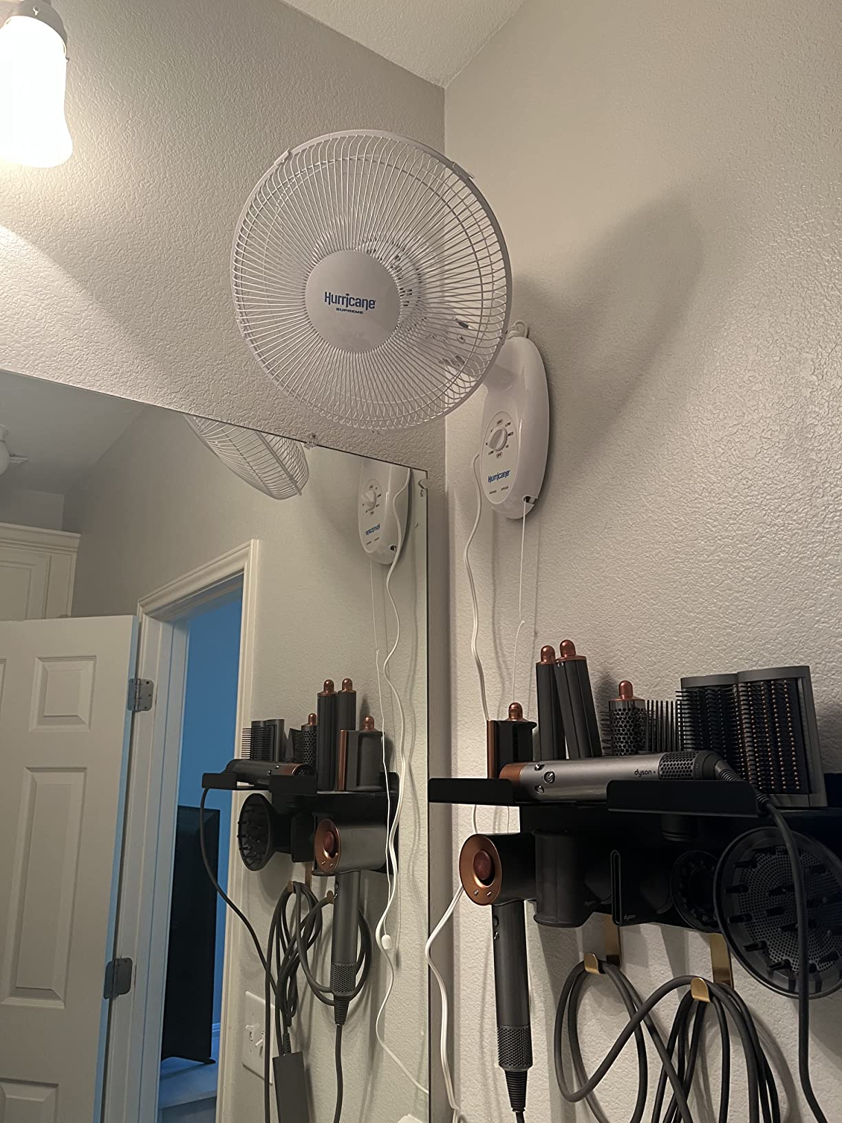 Hurricane Supreme 90-Degree Oscillating Wall Fan, 3 Speeds, White - 12in customer photo 2