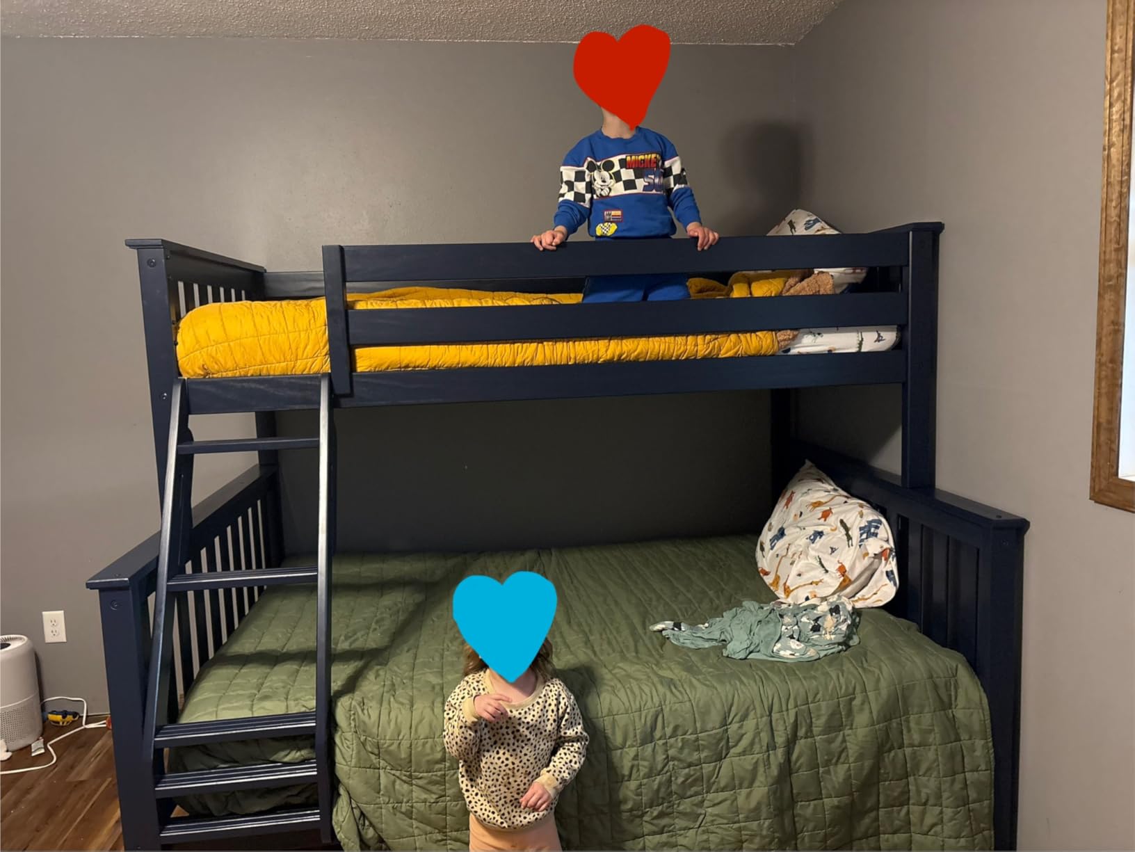 Max & Lily Twin Over Full Bunk Bed, White customer photo 2