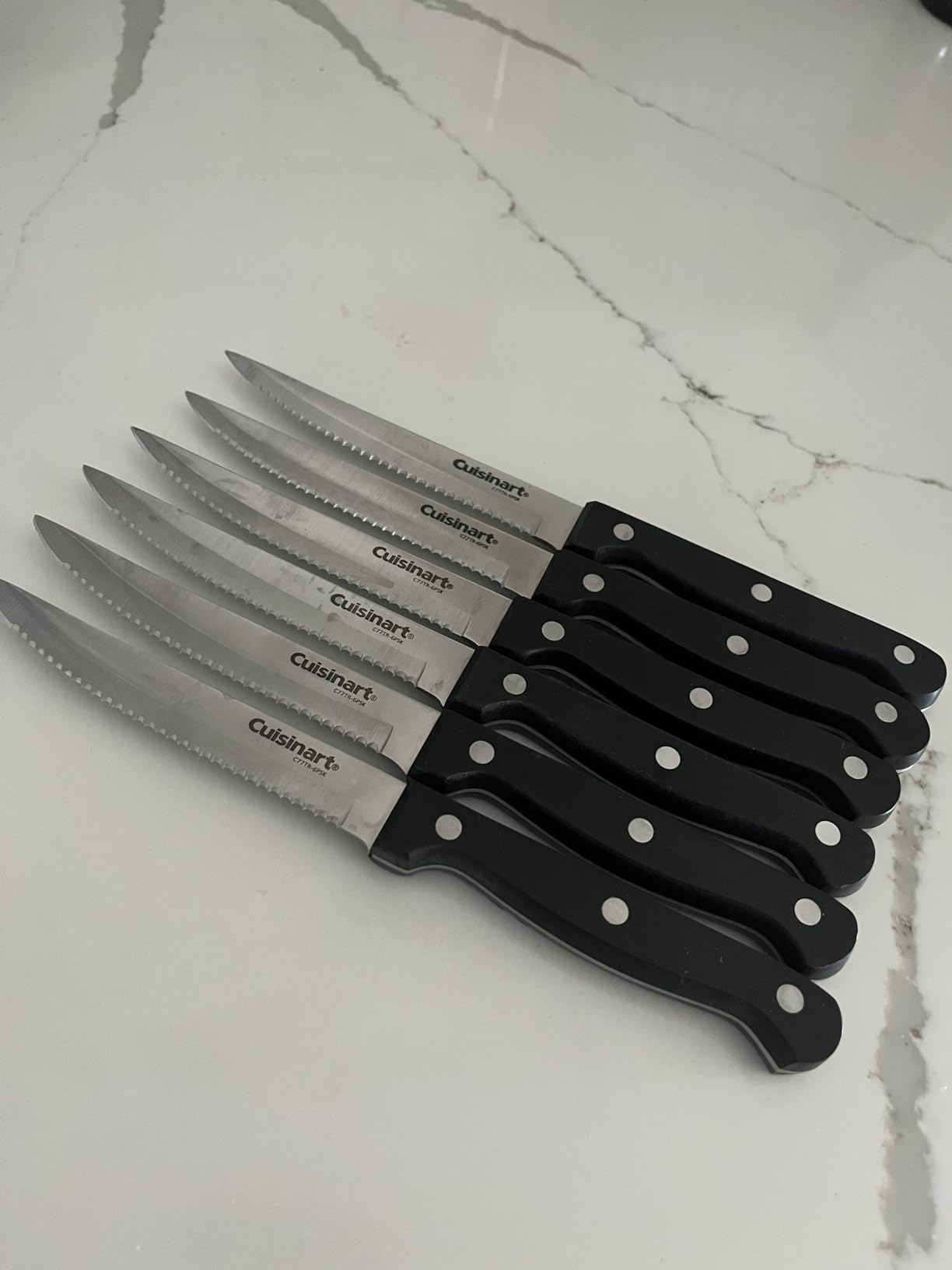 Cuisinart Knife Set, 6pc Steak Knife Set with Steel Blades for Precise Cutting, Lightweight, Stainless Steel & Durable, C77TR-6PSK, Black customer photo 1