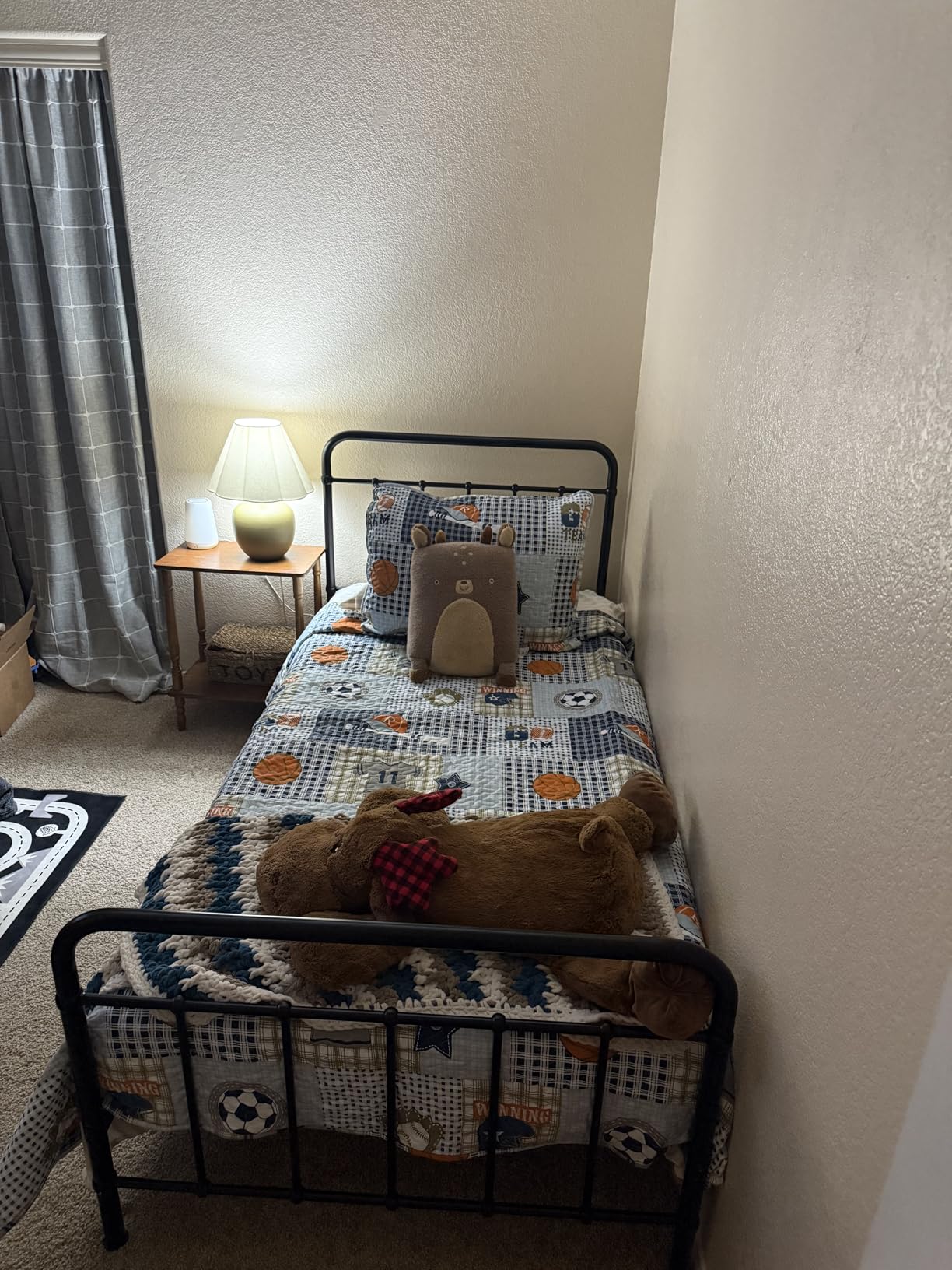 Cozy Line Home Fashions Benjamin Cute Dinosaur Plaid Navy Blue White Grey Bedding Quilt Set 100% Cotton Reversible Coverlet Bedspread Set for Kids Boy(Twin - 2 piece) customer photo 1