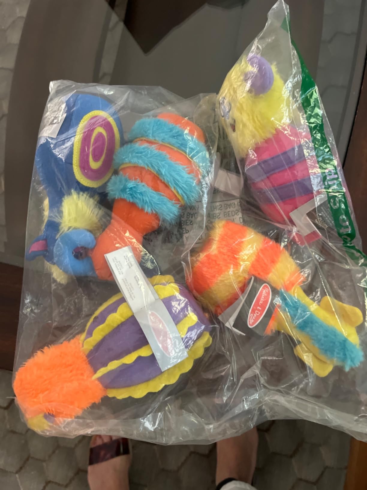 Melissa & Doug Fuzzy Monster Bowling Pins and Ball with Mesh Storage Bag - 8 Pieces Toddler Plush Indoor Bowling Set, for Toddlers and Kids Ages 2+ customer photo 2