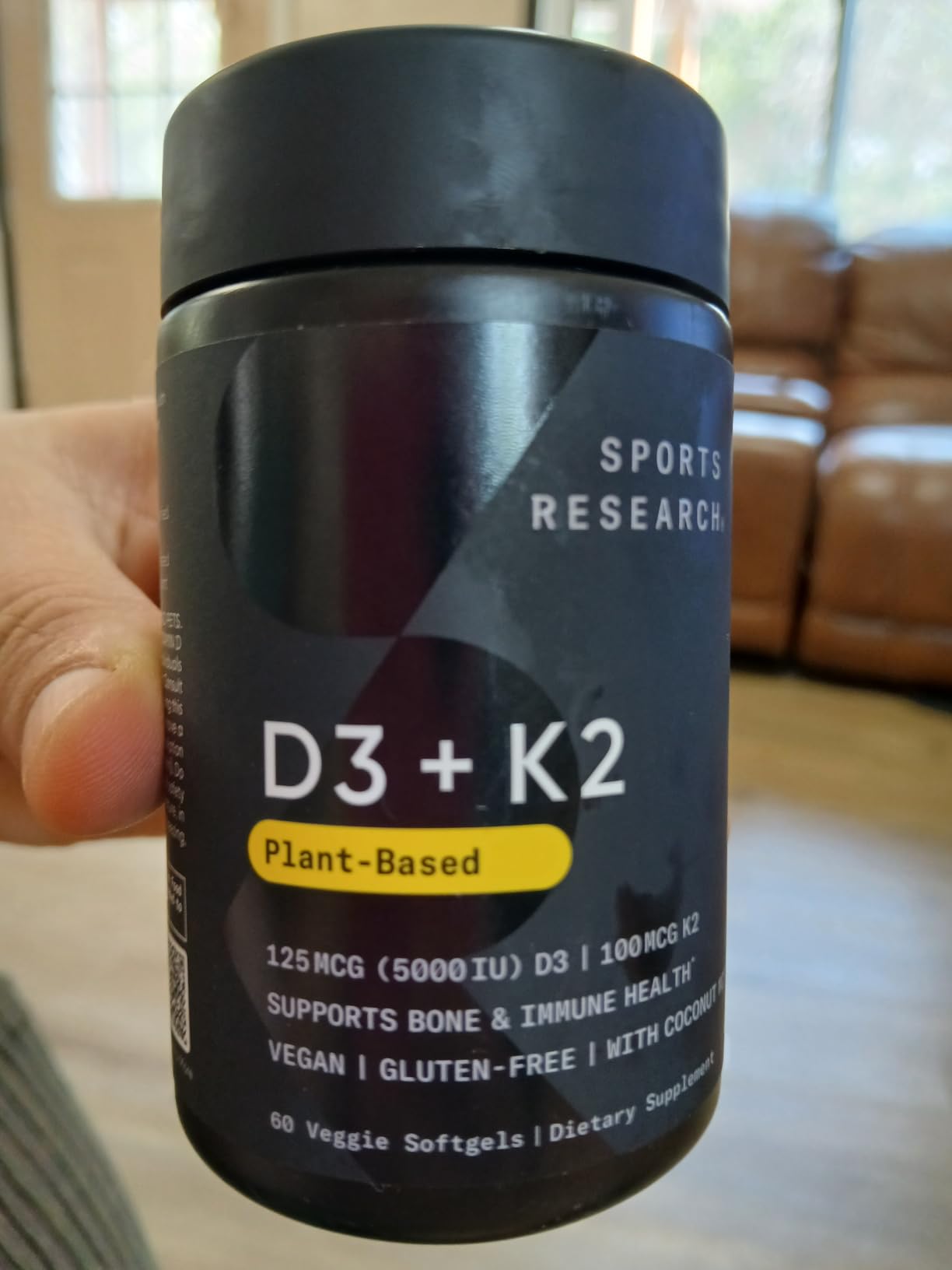 Sports Research® Vegan Vitamin D3 + K2 w/Coconut Oil, 60 Count Plantgels™ customer photo 1
