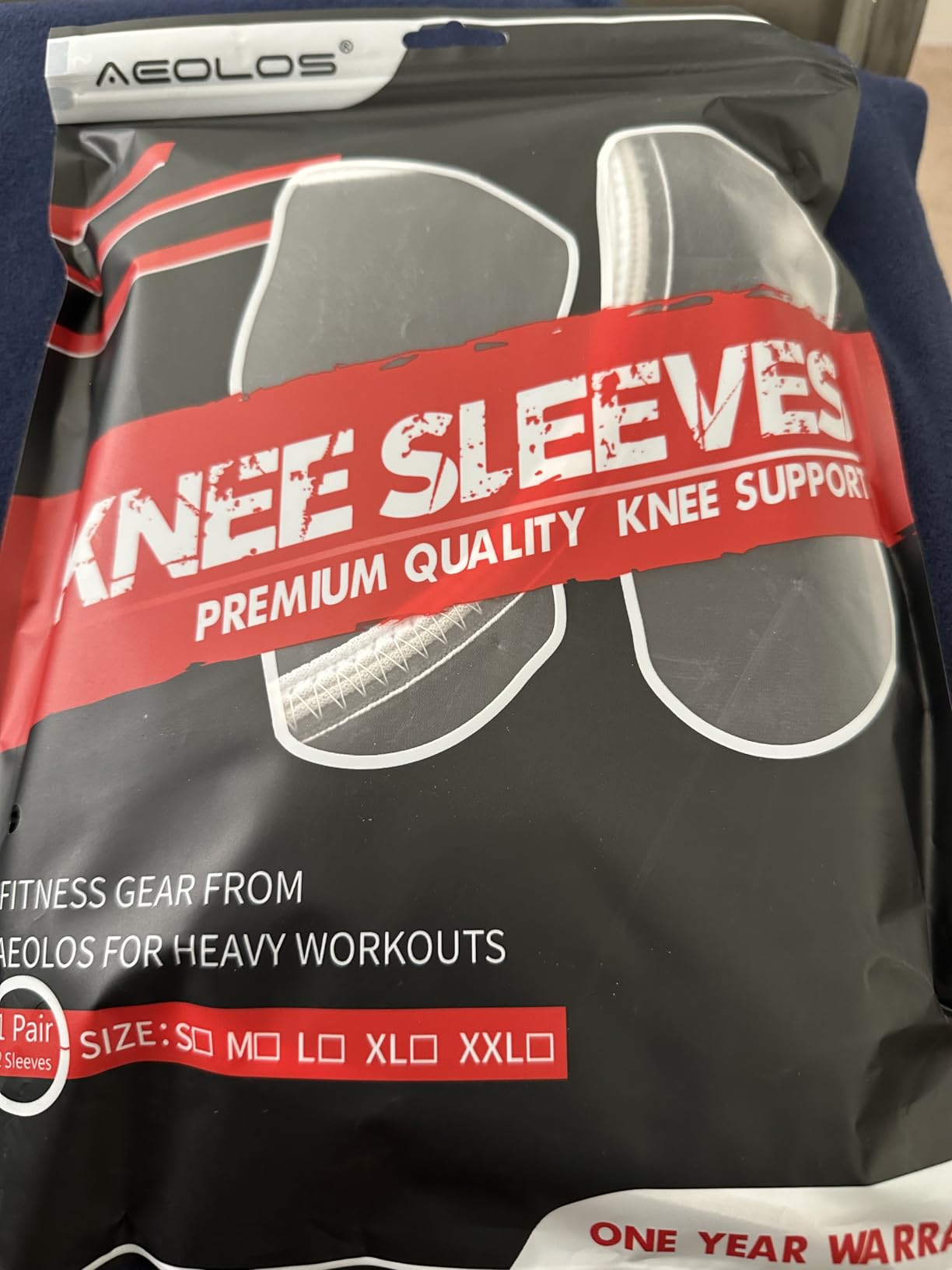 Knee Sleeves (1 Pair)，7mm Compression Knee Braces for Heavy-Lifting,Squats,Gym and Other Sports (Large, Black) customer photo 1