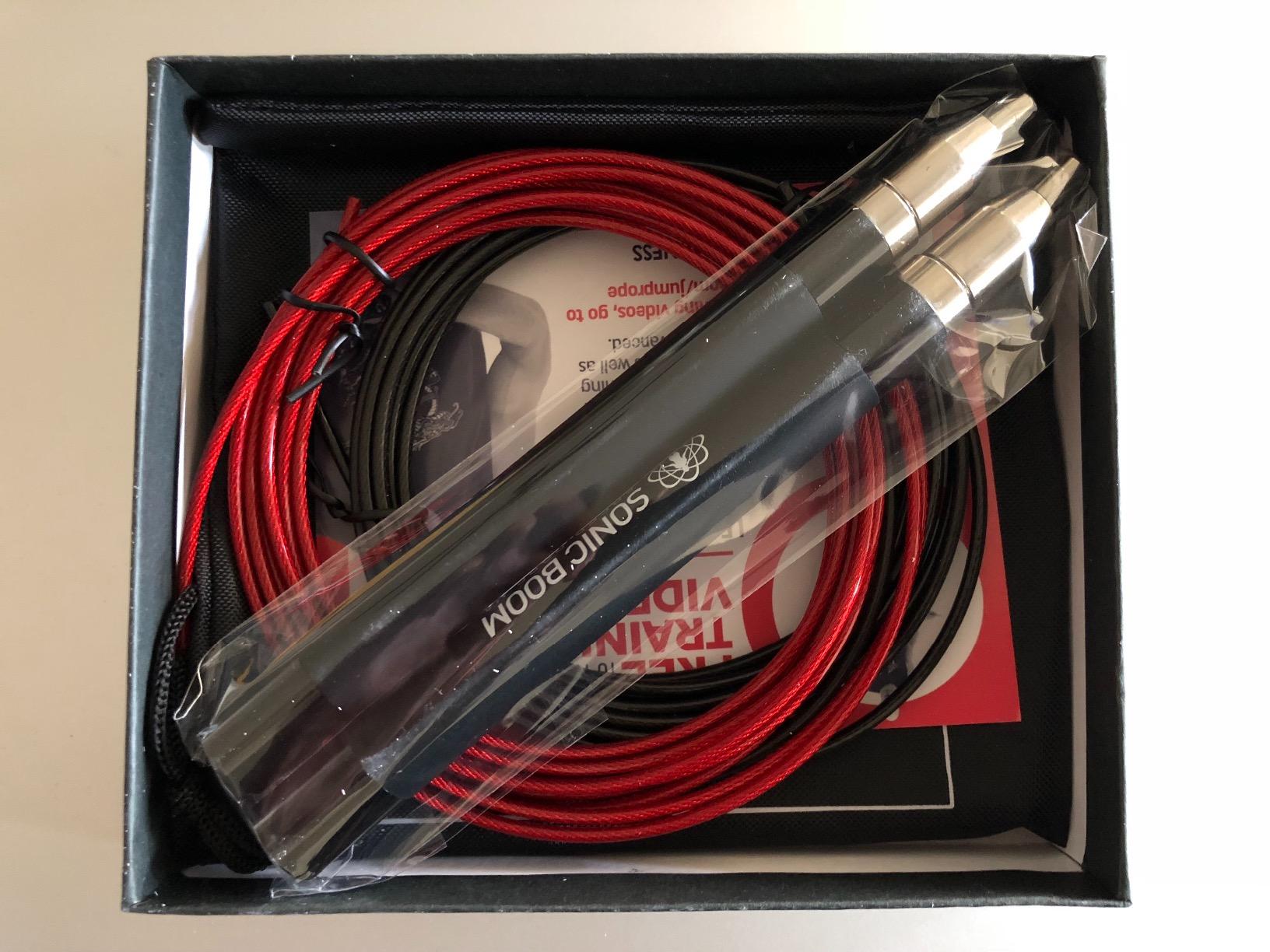 Epitomie Fitness Sonic Boom M2 High Speed Jump Rope - Patent Pending Self-Locking, Screw-Free Design – Weighted, 360 Degree Spin, Silicone Grip with 2 Speed Rope Cables for Home Workout, & More customer photo 1