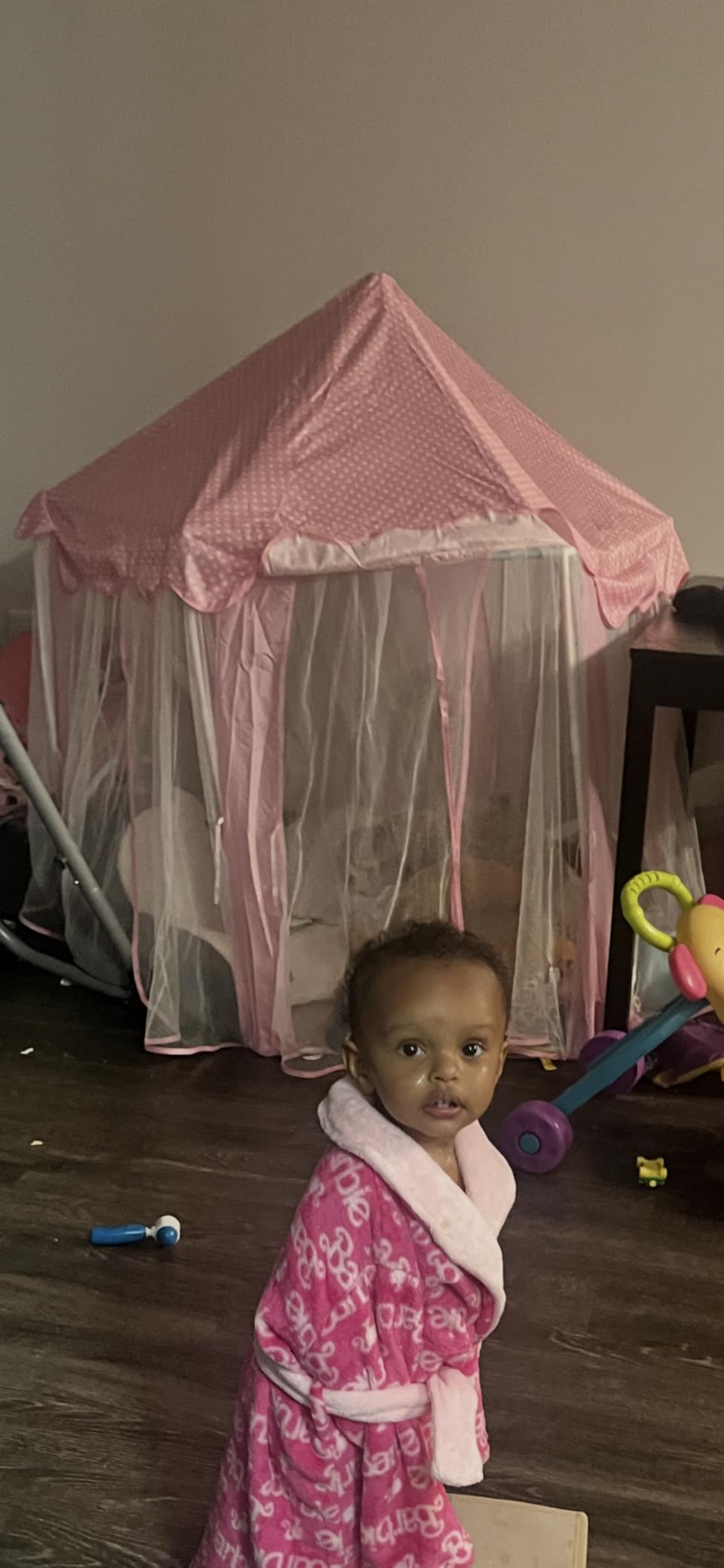 Wilwolfer Princess Tent Kids Play Tent Indoor Girls Castle Playhouse, Pink customer photo 2