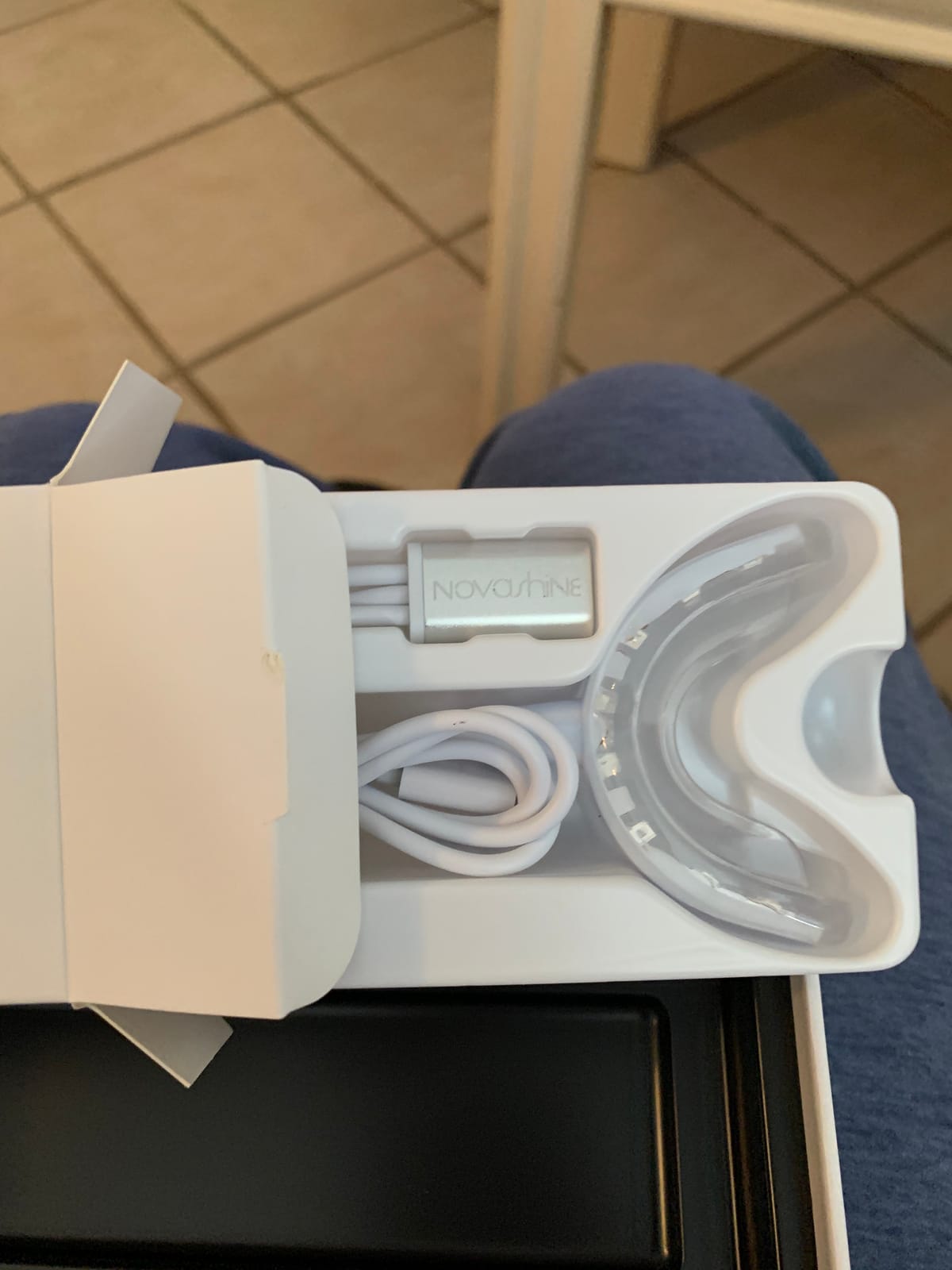 Novashine Professional Teeth Whitening Kit: Advanced Blue LED Light, Concentrated Peroxide Gel, Smartphone Adapter, Travel Bag customer photo 1