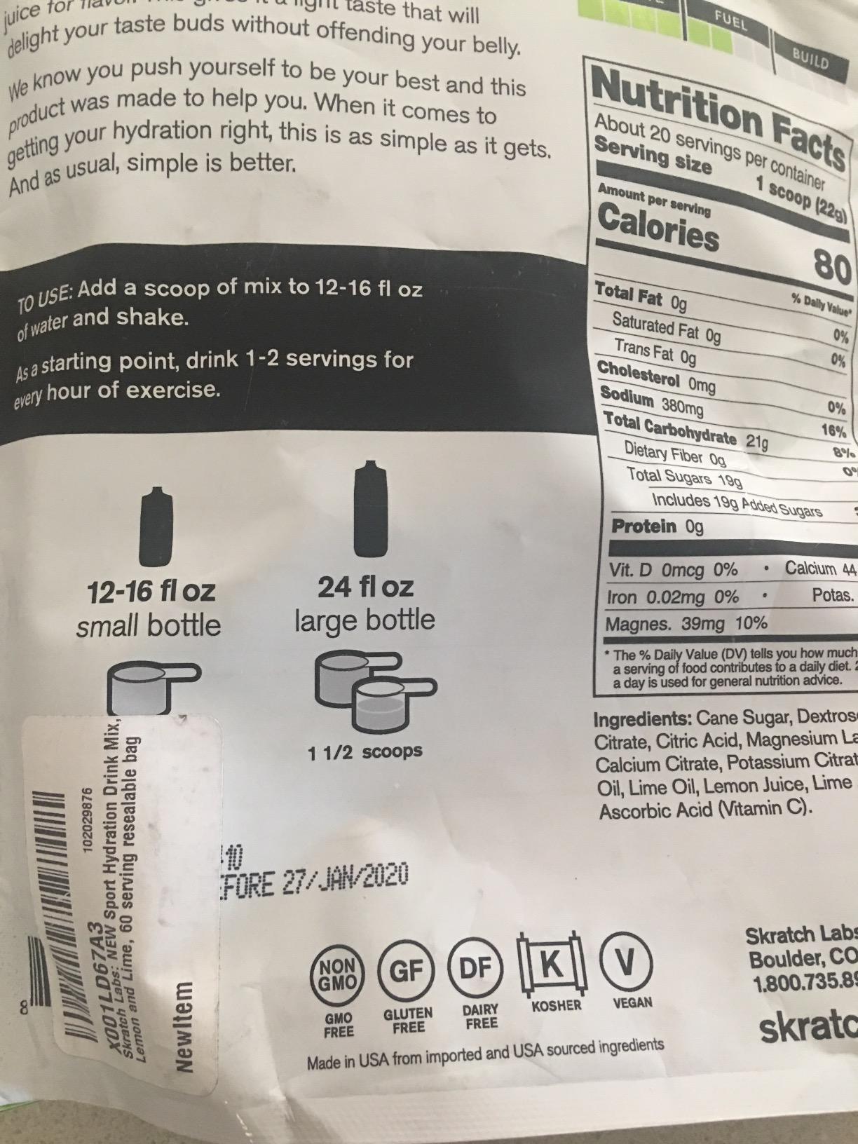 Skratch Labs Hydration Sports Drink Mix, Lemon Lime, 20 Servings customer photo 2