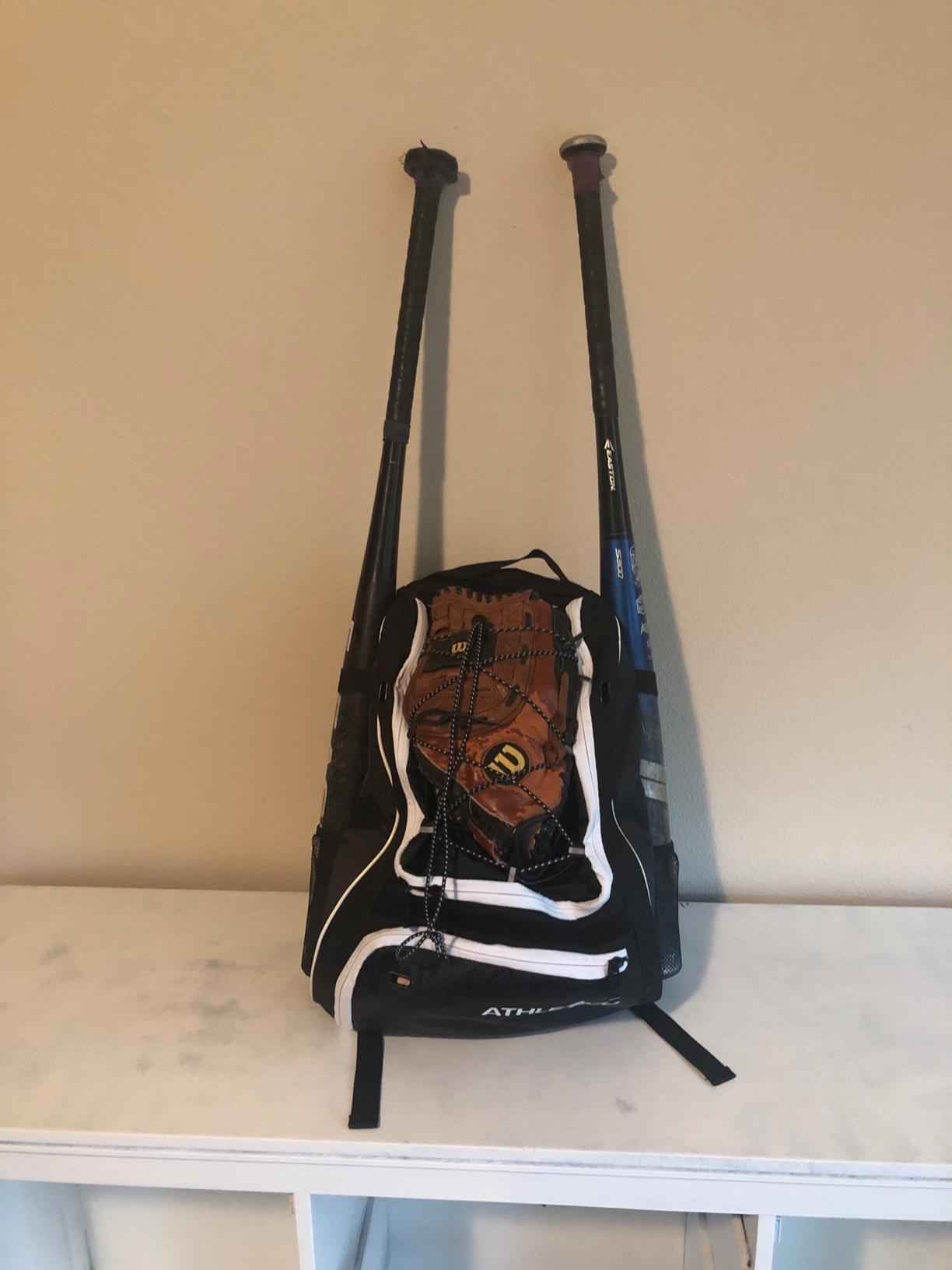 Athletico Baseball Bat Bag - Backpack for Baseball, T-Ball & Softball Equipment & Gear for Youth and Adults | Holds Bat, Helmet, Glove, & Shoes |Shoe Compartment & Fence Hook customer photo 1