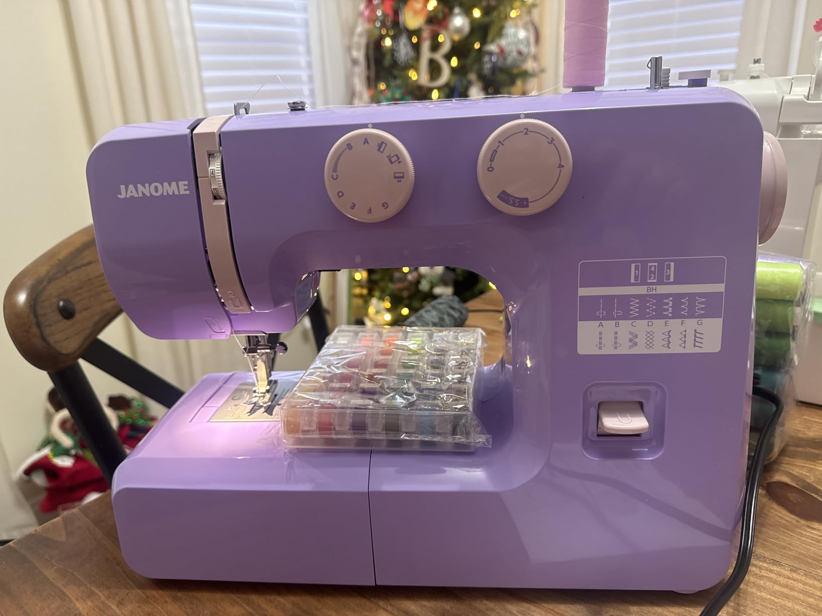 Janome Blue Couture Easy-to-Use Sewing Machine with Interior Metal Frame, Bobbin Diagram, Tutorial Videos, Made with Beginners in Mind! customer photo 2