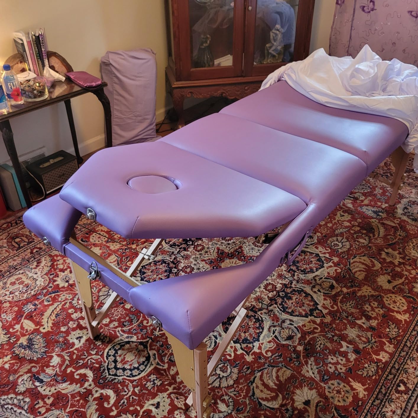 Saloniture Professional Portable Massage Table with Backrest - Blue customer photo 1