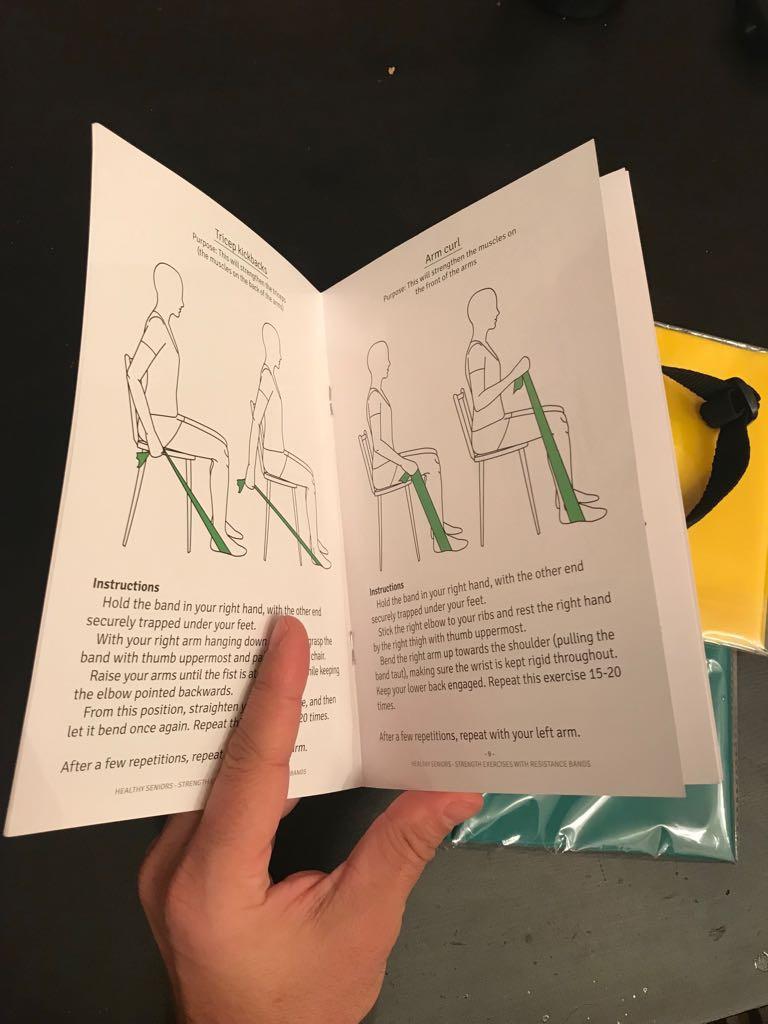 Healthy Seniors Chair Exercise Program with Two Resistance Bands, Handles and Printed Exercise Guide. Suitable for Rehab or Physical Therapy. Thoughtful Gift for Grandma or Grandpa customer photo 2