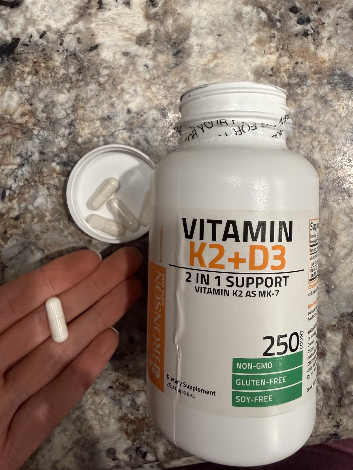 Bronson Vitamin K2 D3 (MK7) Supplement 2-in1 D3 & K2 Complex, 60 Capsules customer photo 1