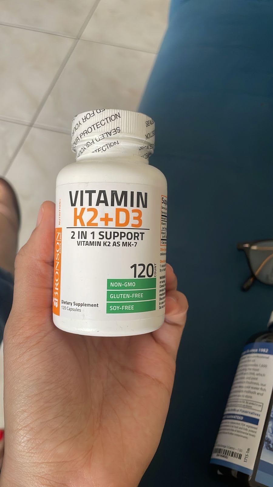 Bronson Vitamin K2 D3 (MK7) Supplement 2-in1 D3 & K2 Complex, 60 Capsules customer photo 2